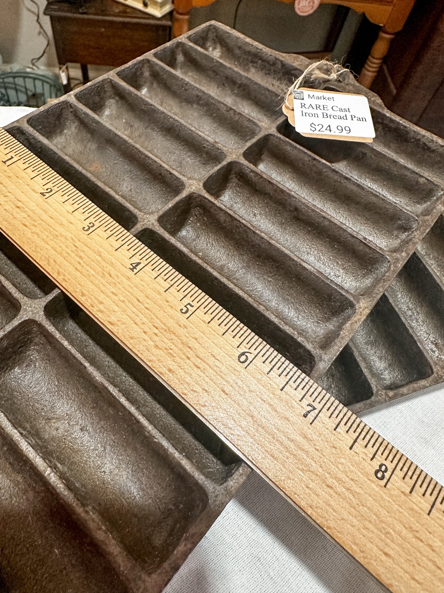 RARE Antique Cast Iron Bread Pan