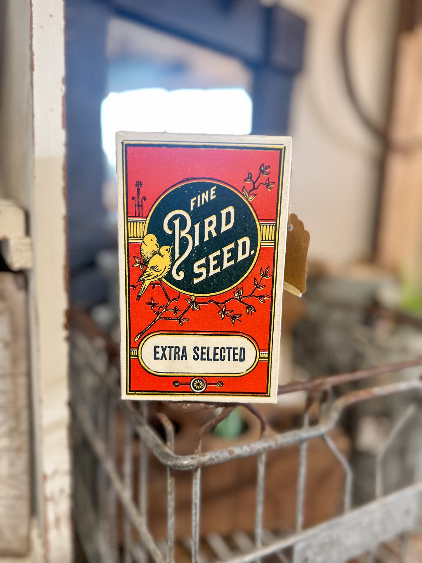 RARE 1920’s Bird Seed Box (perfect for styling!)
