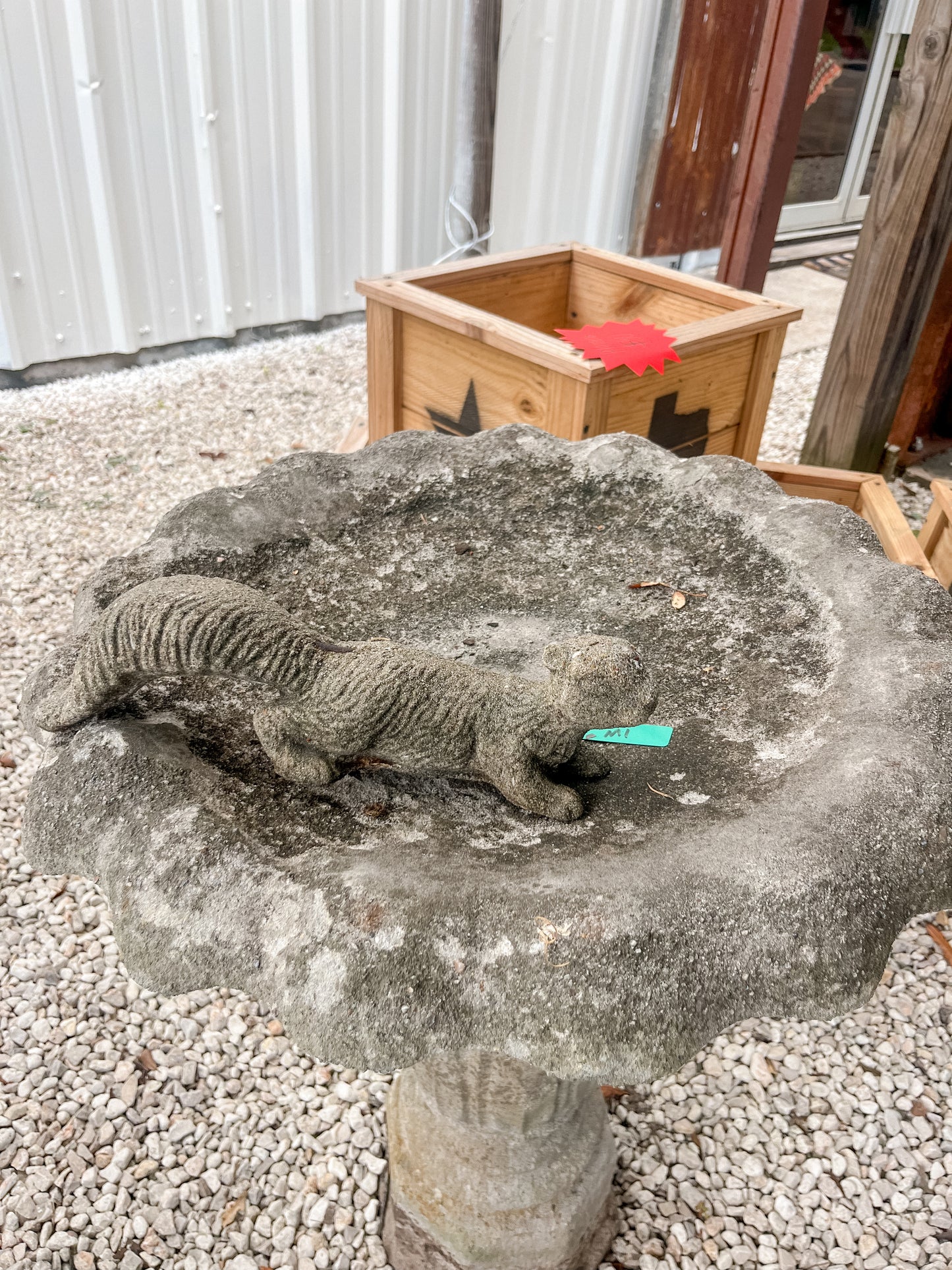 Vintage Concrete Bird Bath