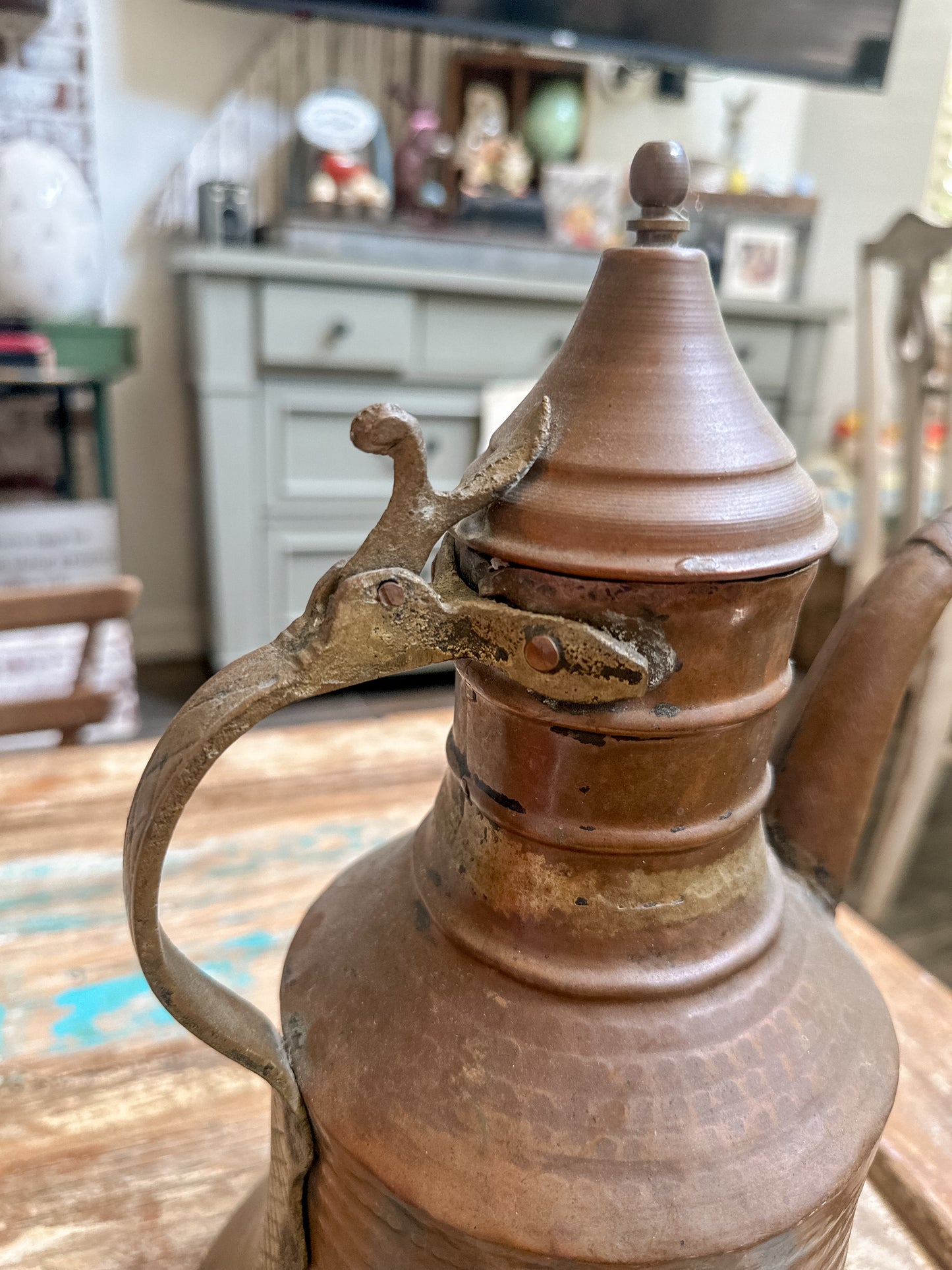 Antique Turkish Large Copper Pitcher