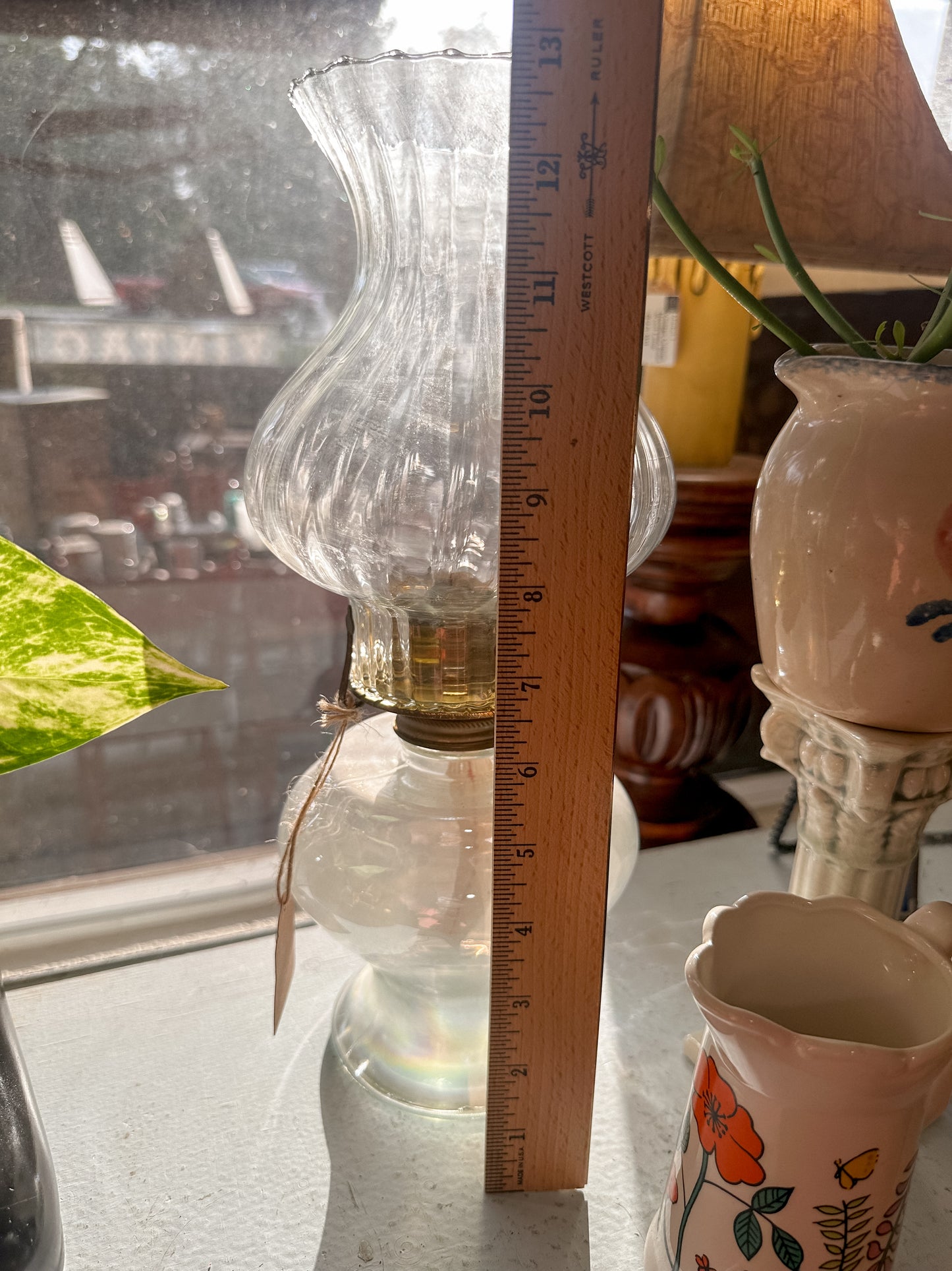 Vintage New/Old Stock stunning iridescent Oil Lamp