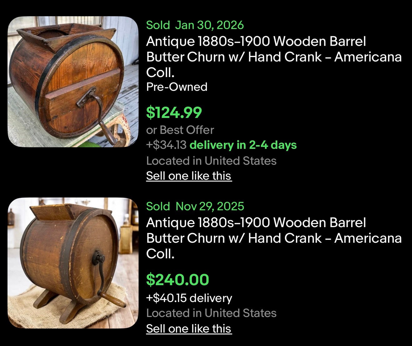 Antique Cylinder Crank Butter Churn - Circa 1880's to 1920's