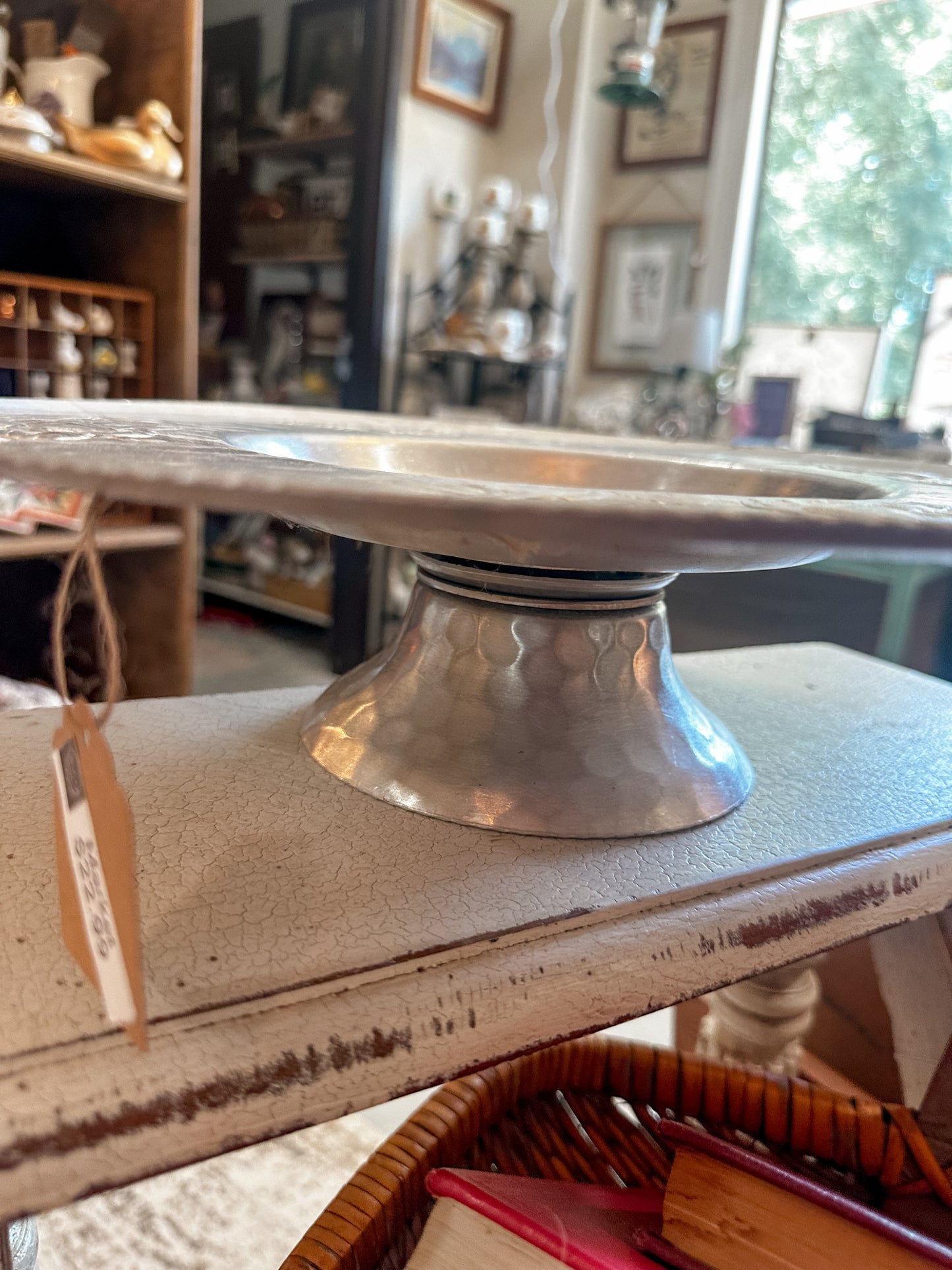 Large Hand Forged Aluminum Lazy Susan, from the 1950s