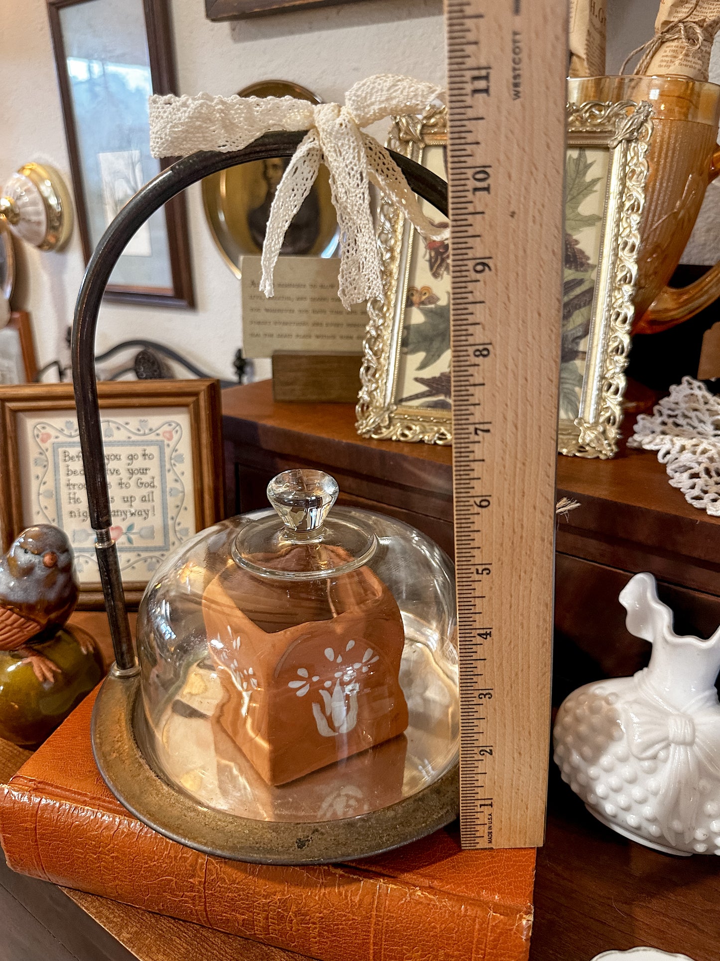 Vintage Upcycled Silver Tray w/Cloche
