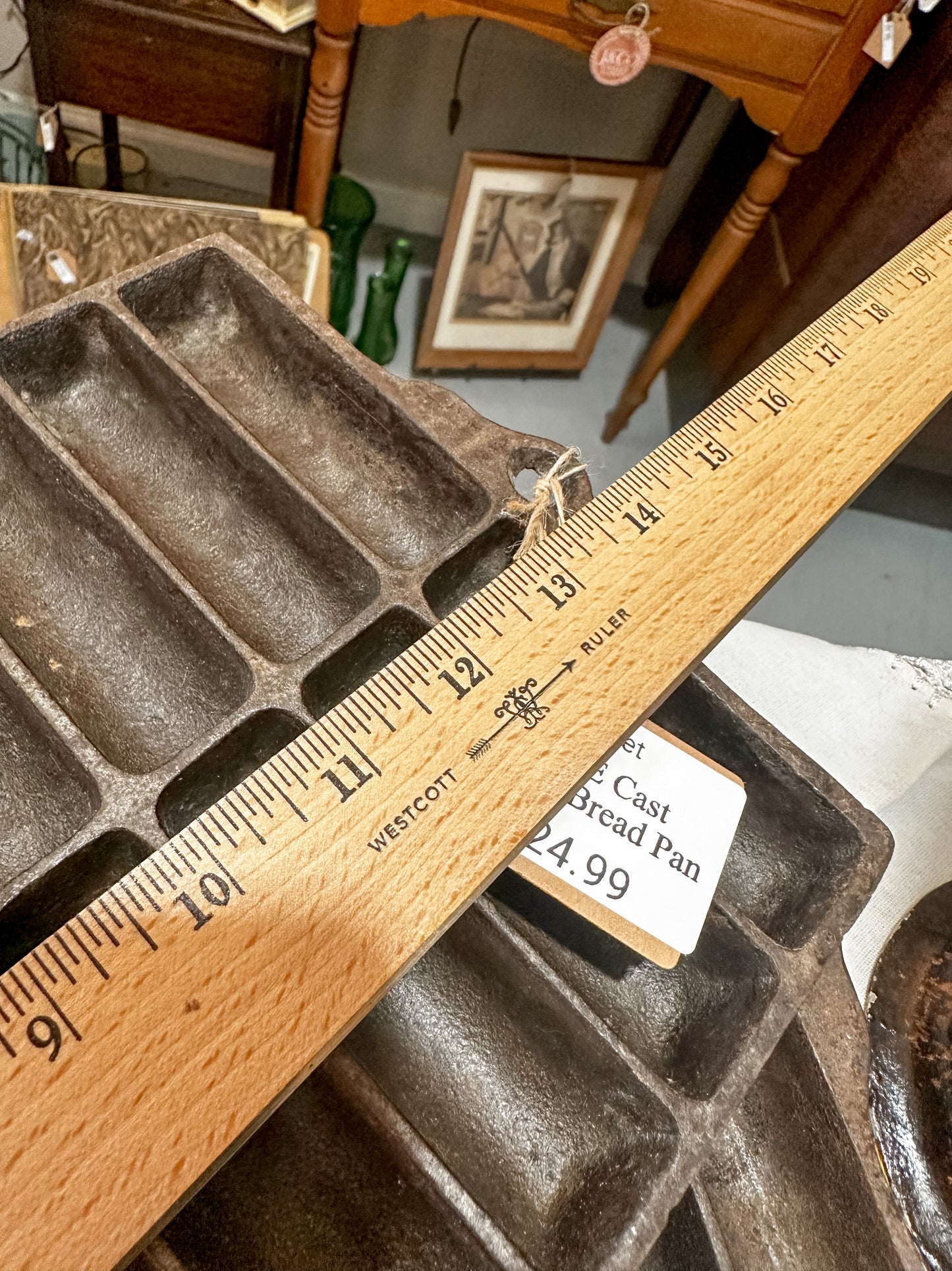 RARE Antique Cast Iron Bread Pan