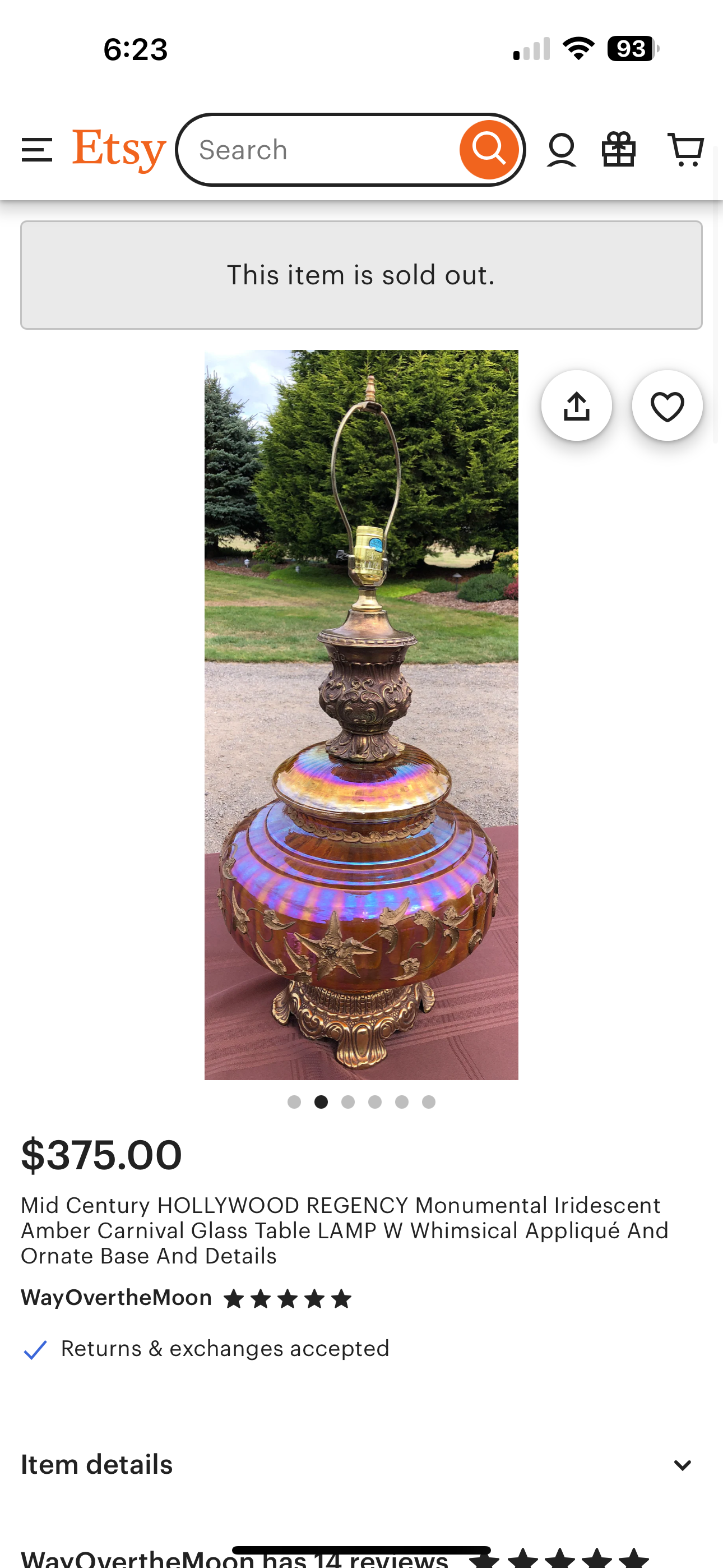 Mid Century Hollywood Regency HUGE lamp! (We have two, priced individually)