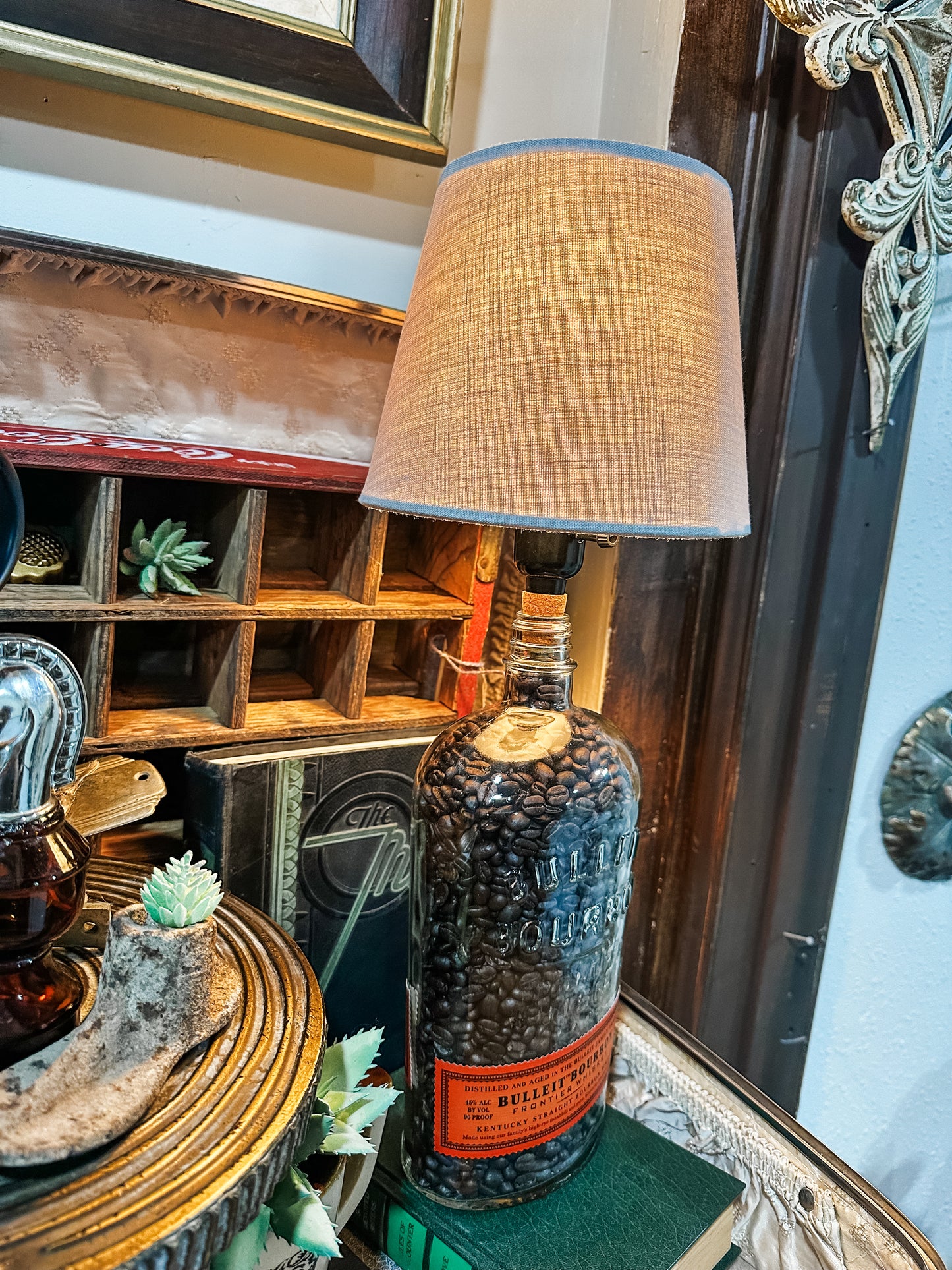 Fabulous Bourbon Lamp one of a kind..we actually have 2 in stock 🙃 upcycled lamp!