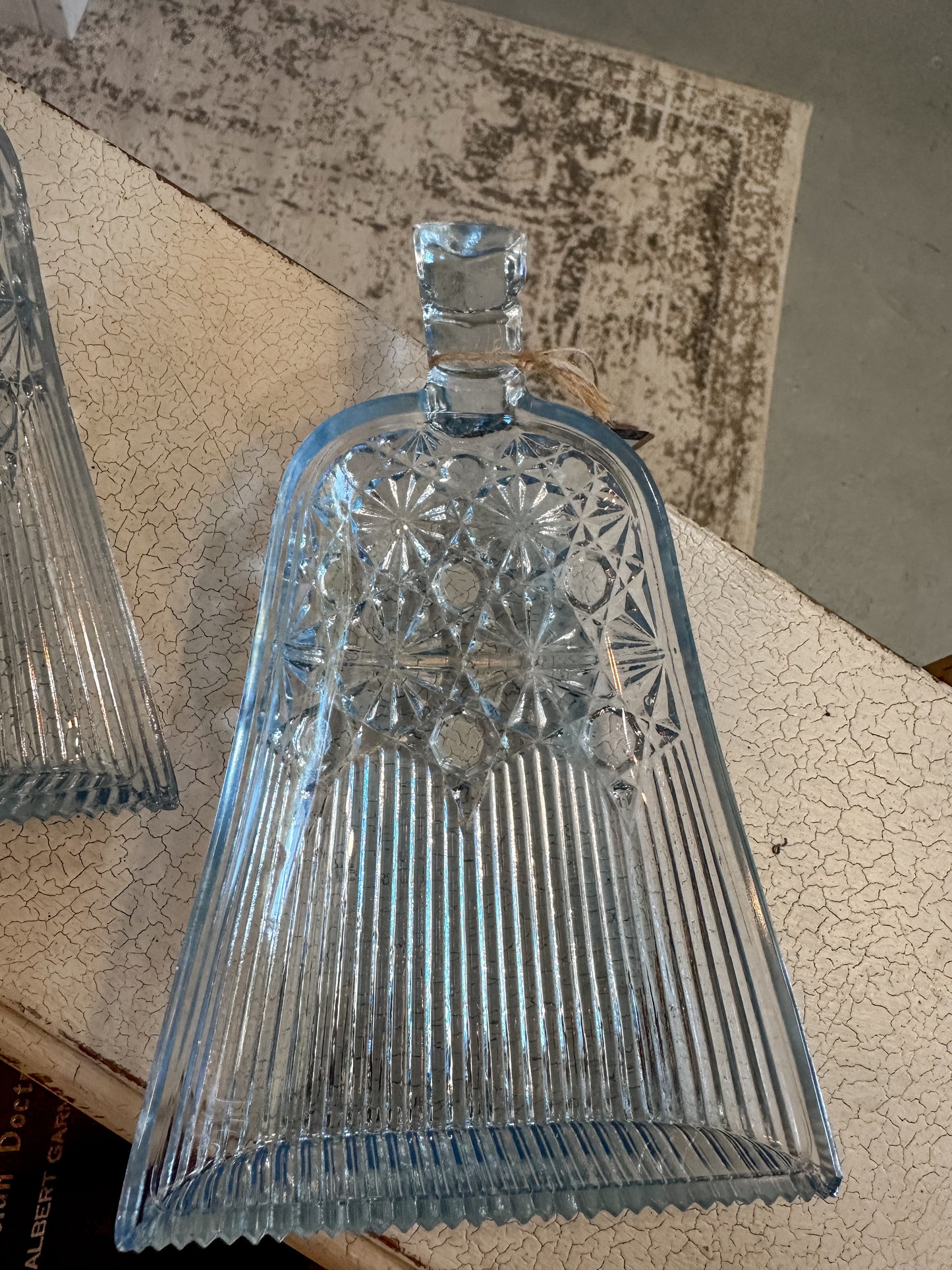 RARE Find! ANTIQUE EAPG PRESSED GLASS DAISY AND BUTTON Blue DUSTPAN TRAYS (priced individually)