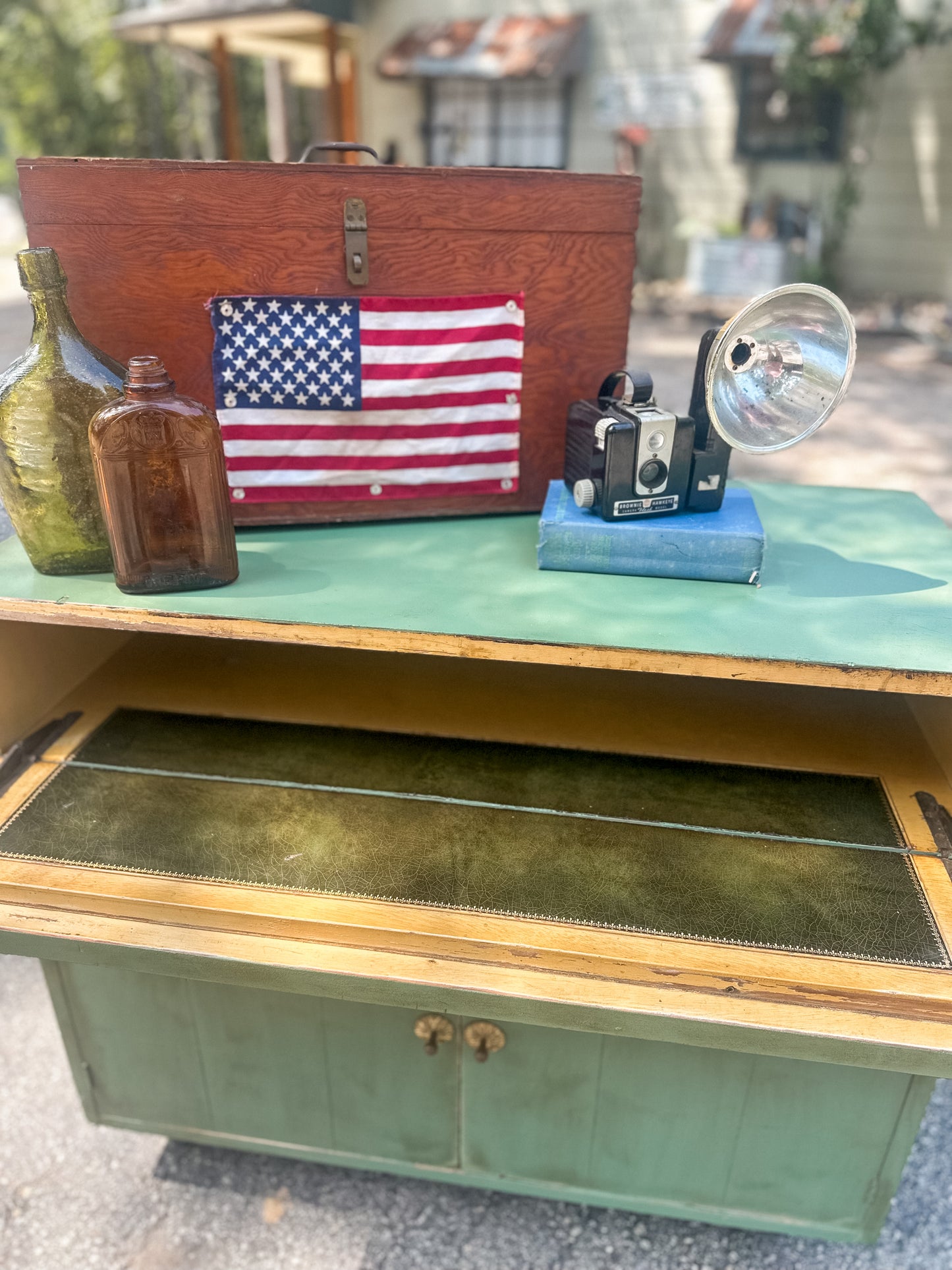 1960’s Refinished in English Boxwood Green, Bar Piece