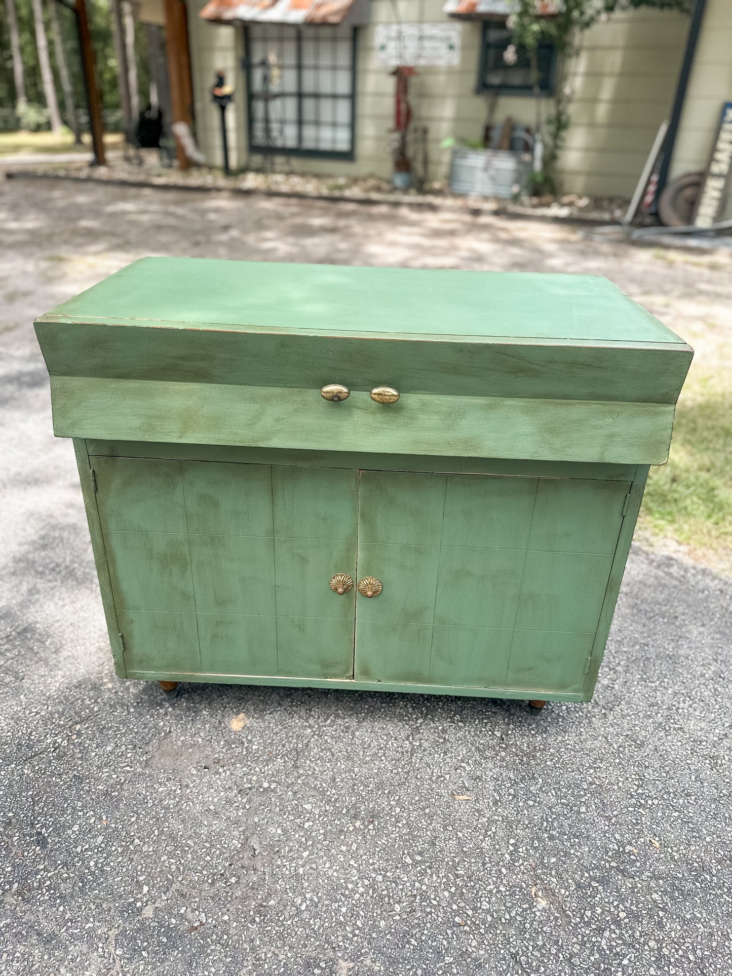 1960’s Refinished in English Boxwood Green, Bar Piece