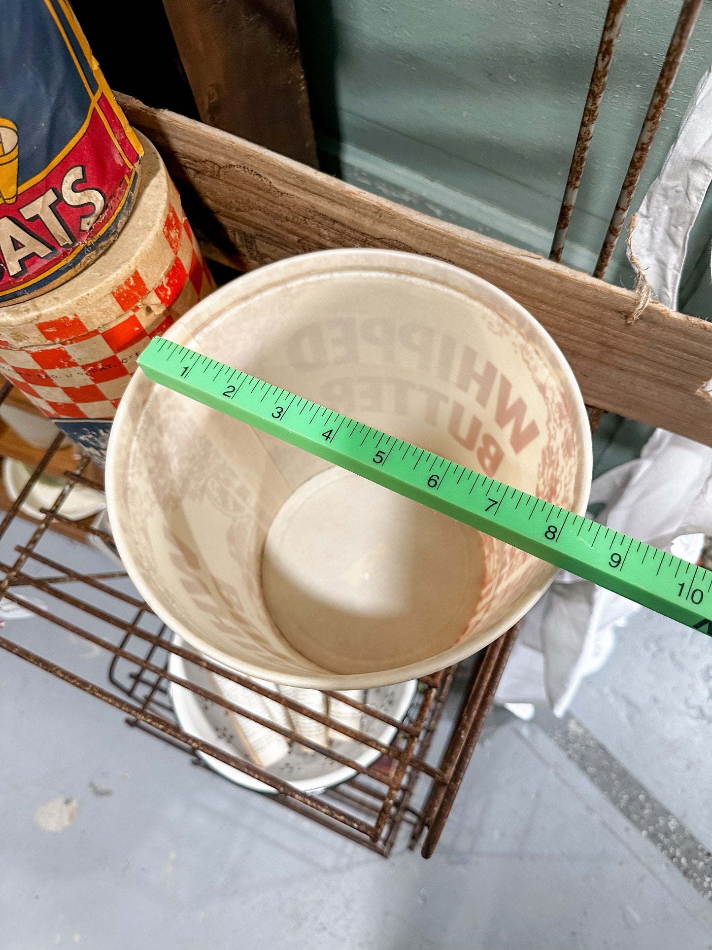 Vintage Large Whipped Butter Container