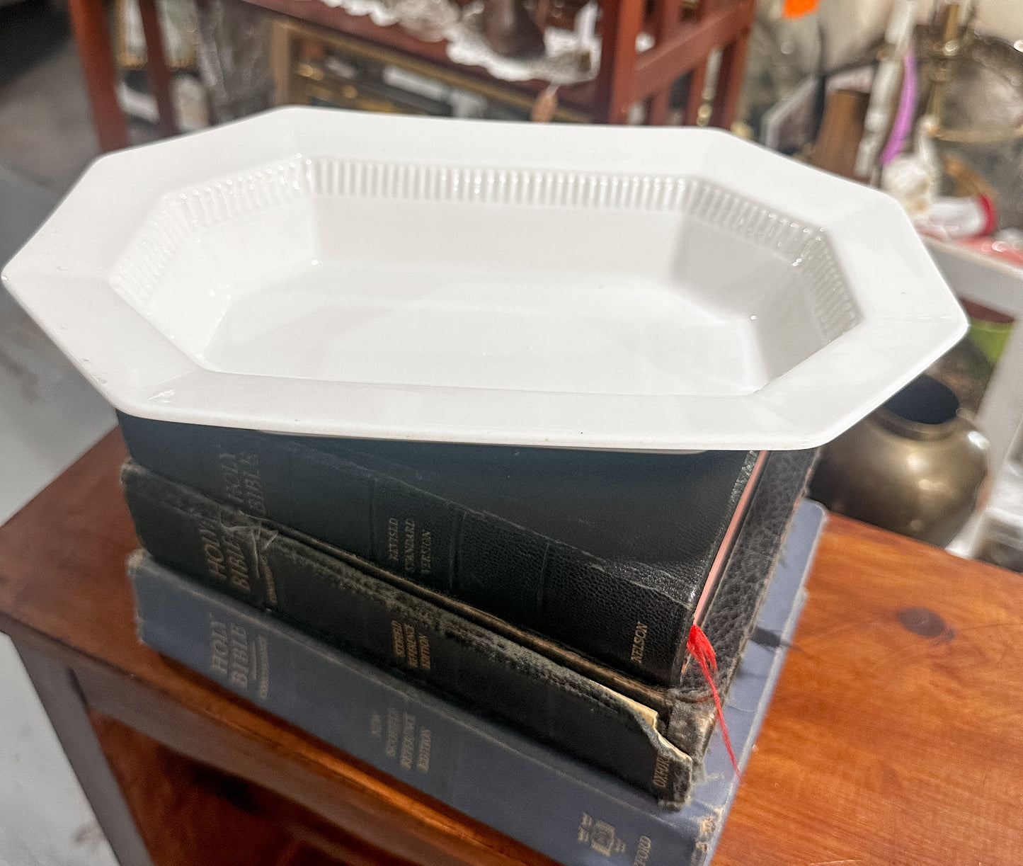 Vintage Creamy White Independence Ironstone Rectangle Vegetable Dish/Japan/Serving Dish
