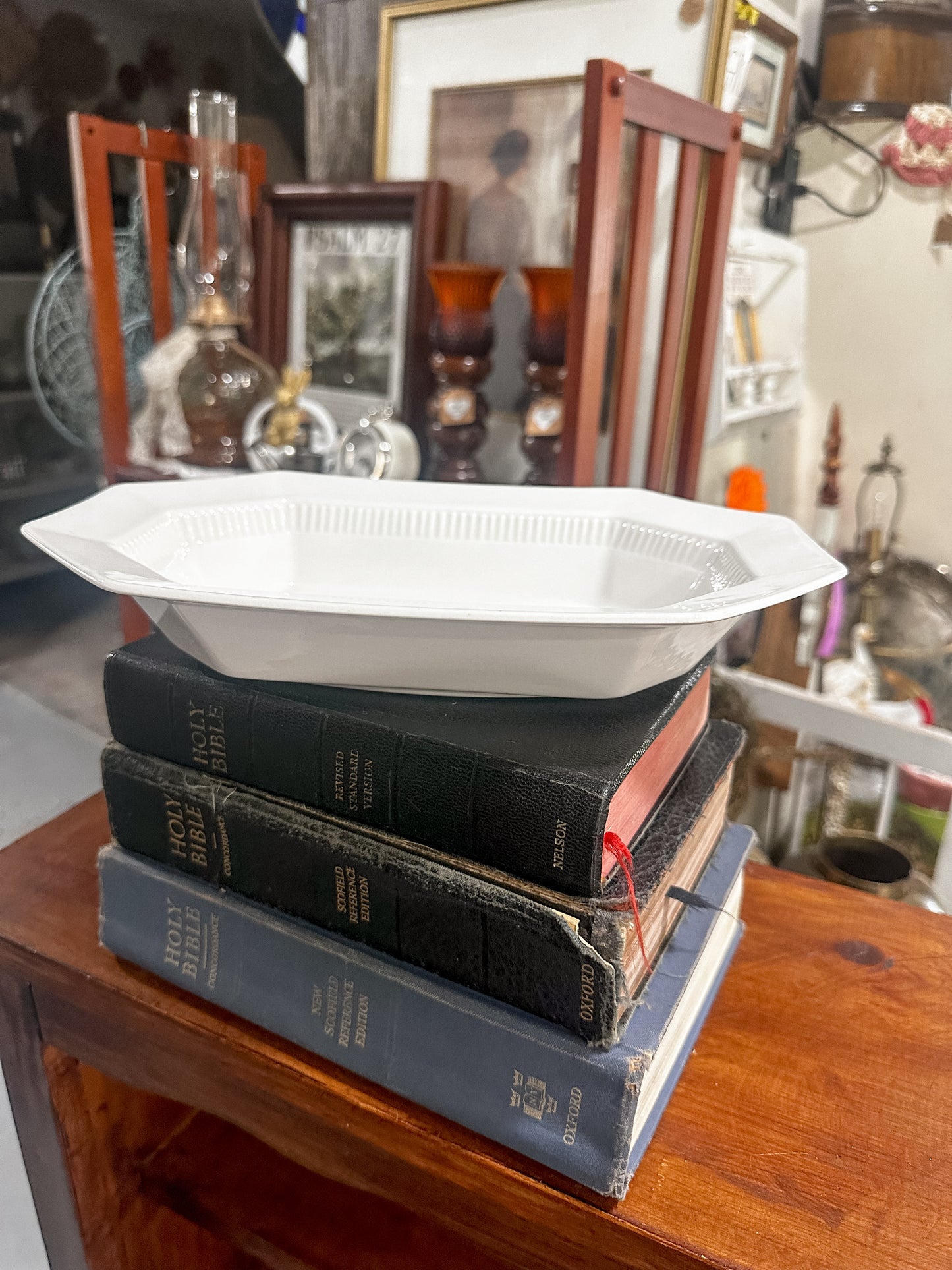 Vintage Creamy White Independence Ironstone Rectangle Vegetable Dish/Japan/Serving Dish