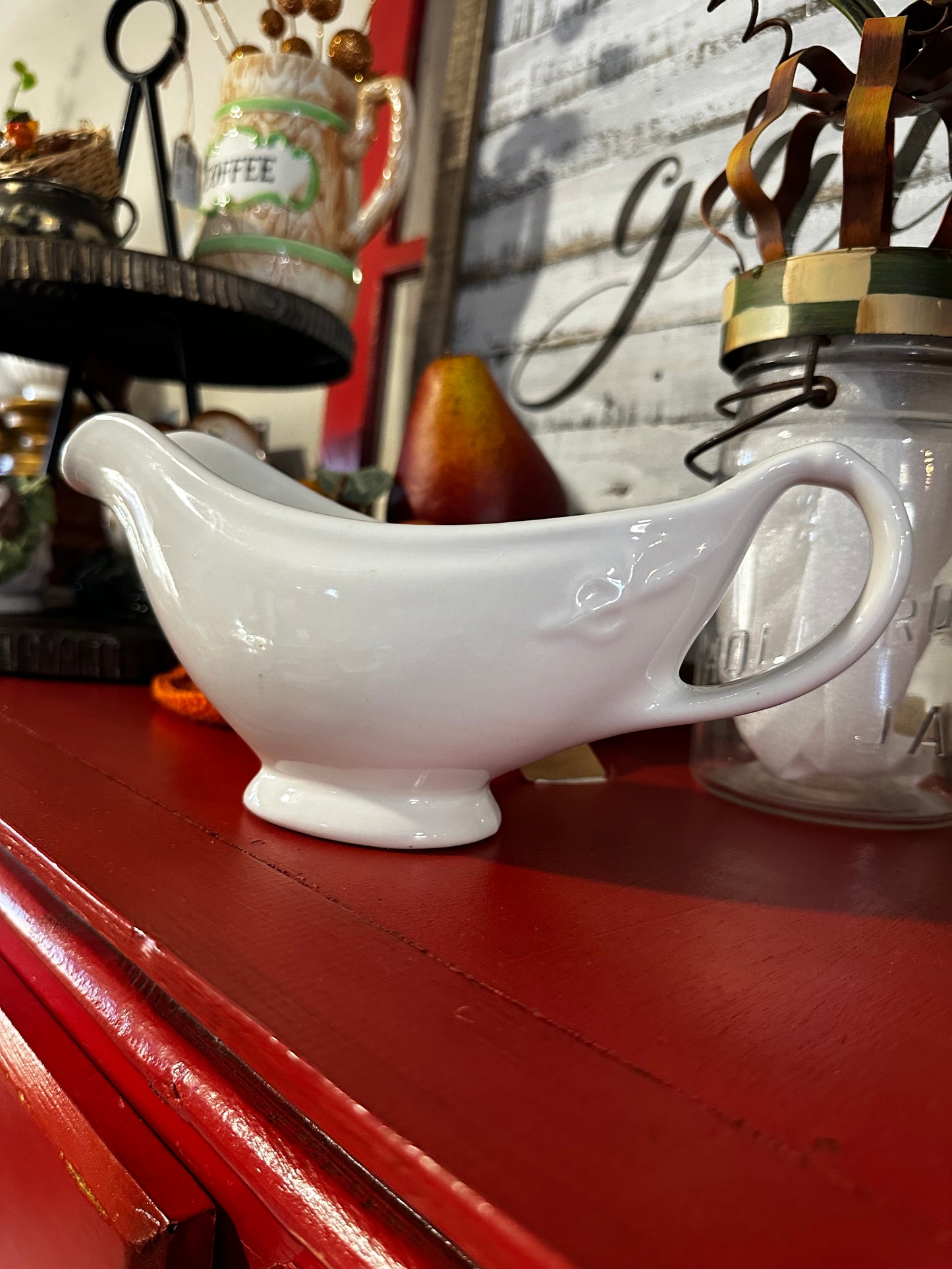 Vintage and Heavy gorgeous condition Ironstone Gravy Boat