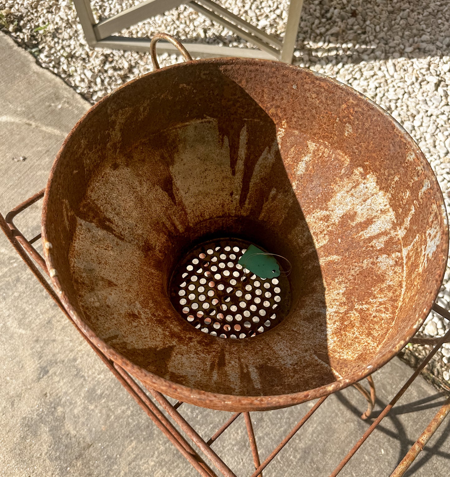 Antique Metal Milk Strainer