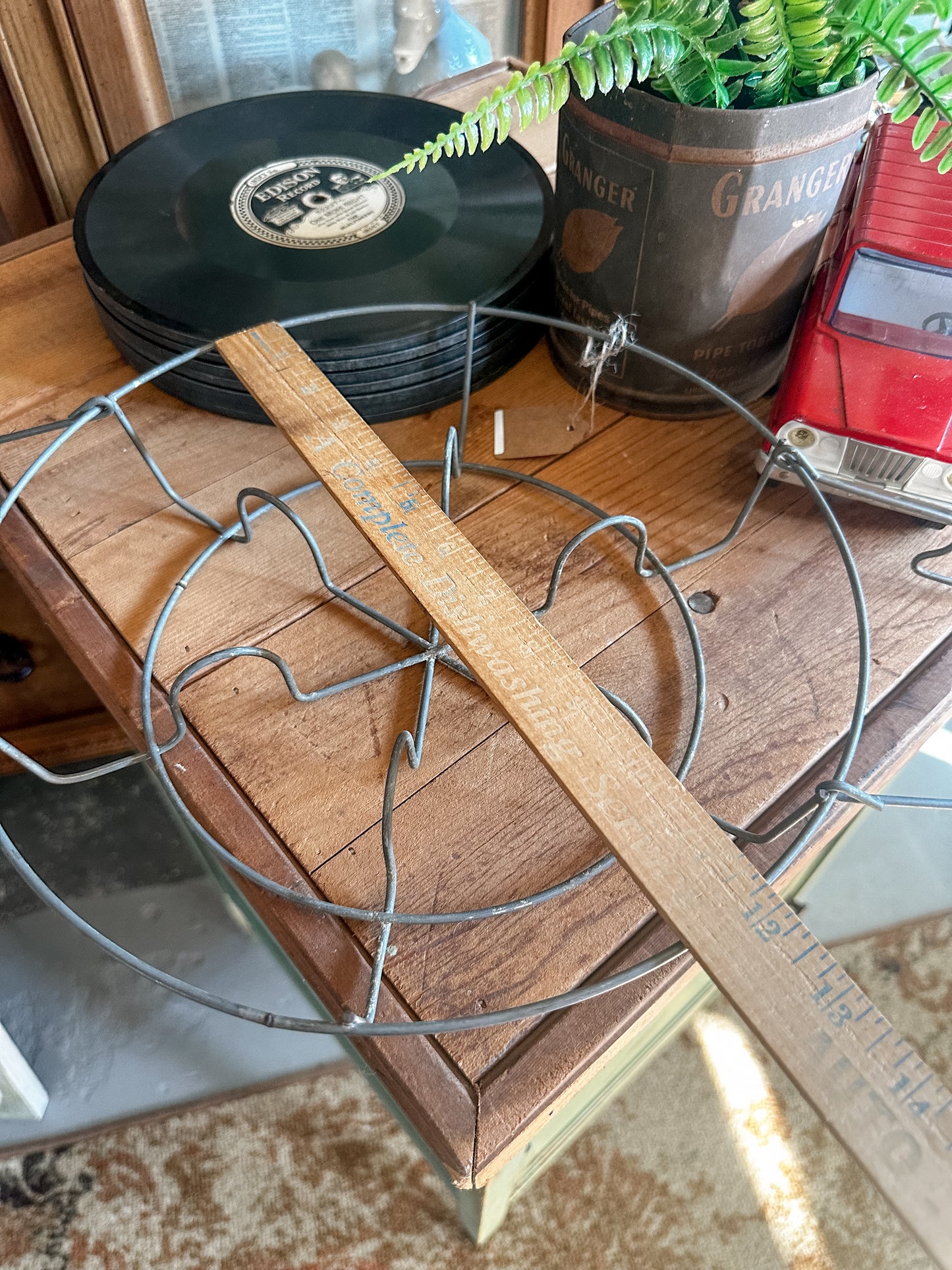 RARE Vintage WIRE CANNING JAR BASKET LIFTER GALVANIZED 12”