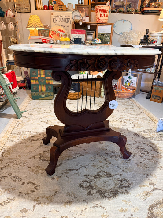 Victorian Revival Marble Top Vintage Table