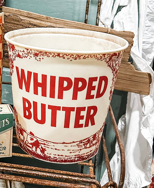 Vintage Large Whipped Butter Container
