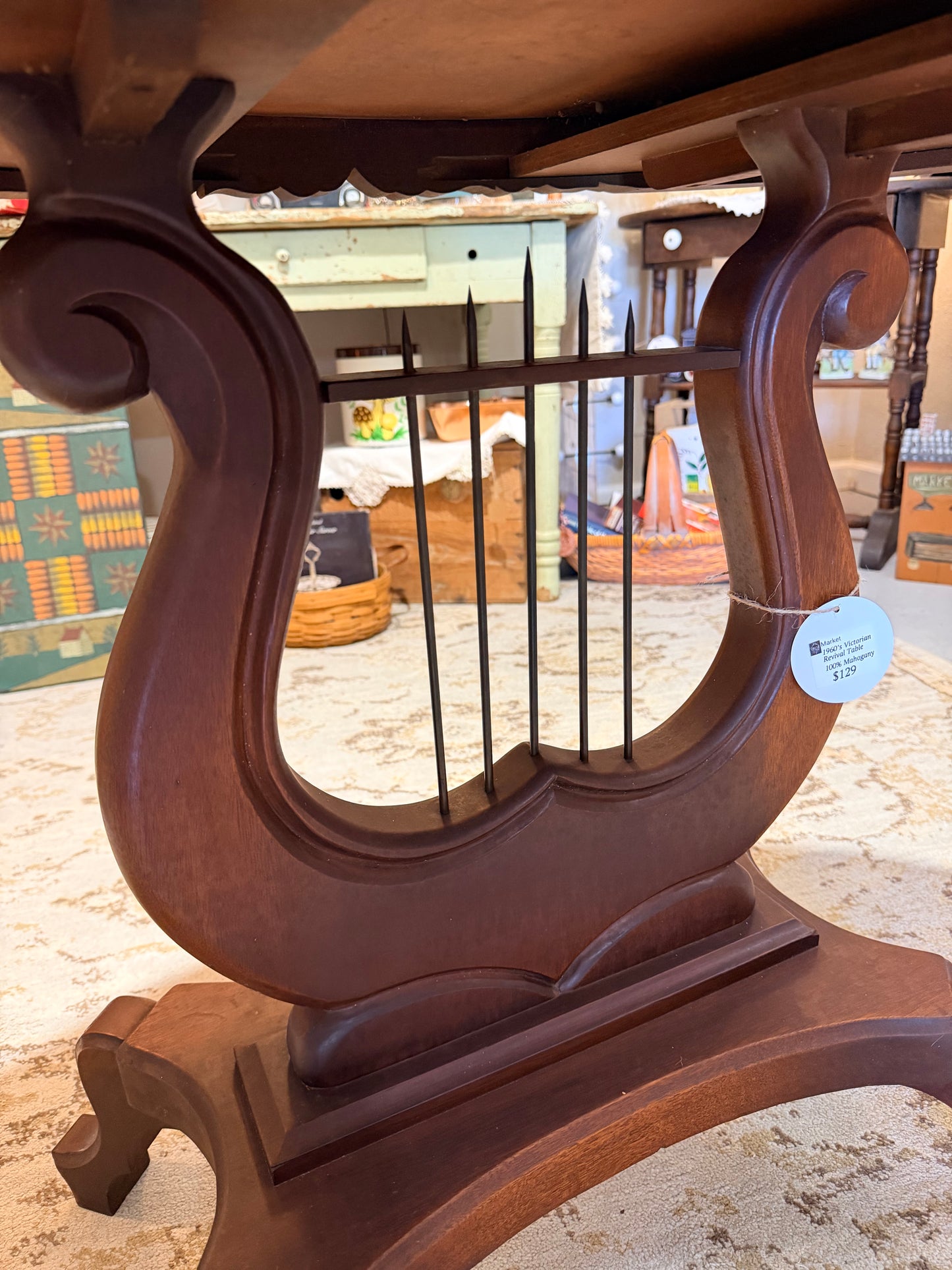 Victorian Revival Marble Top Vintage Table