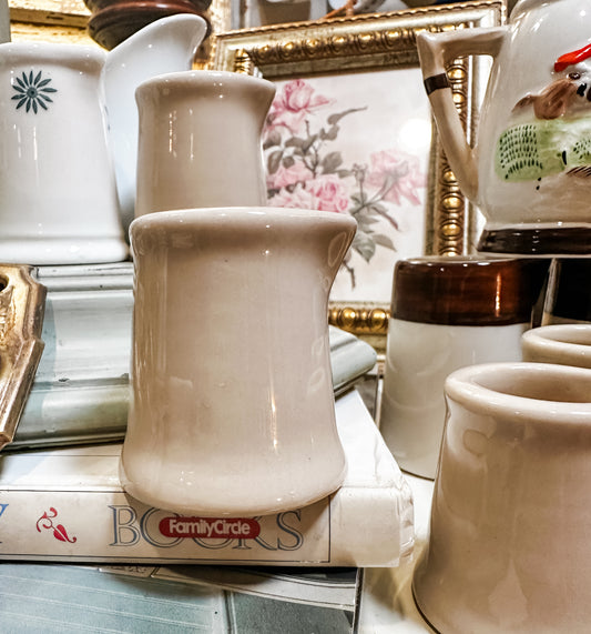 Vintage Chunky Light Beige Ironstone (unmarked) Creamers (priced individually) approx 2 1/2 inches tall