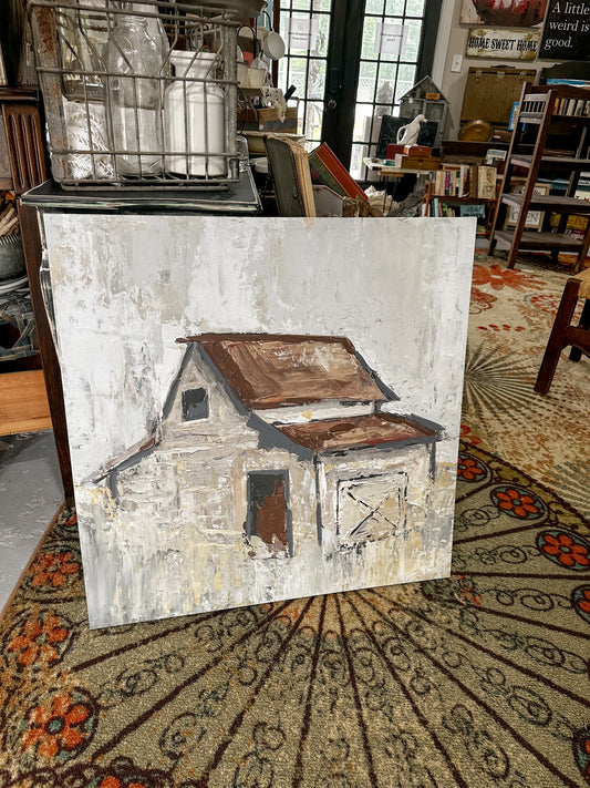 Large “Barn at Midday” Farmhouse Canvas 30X30