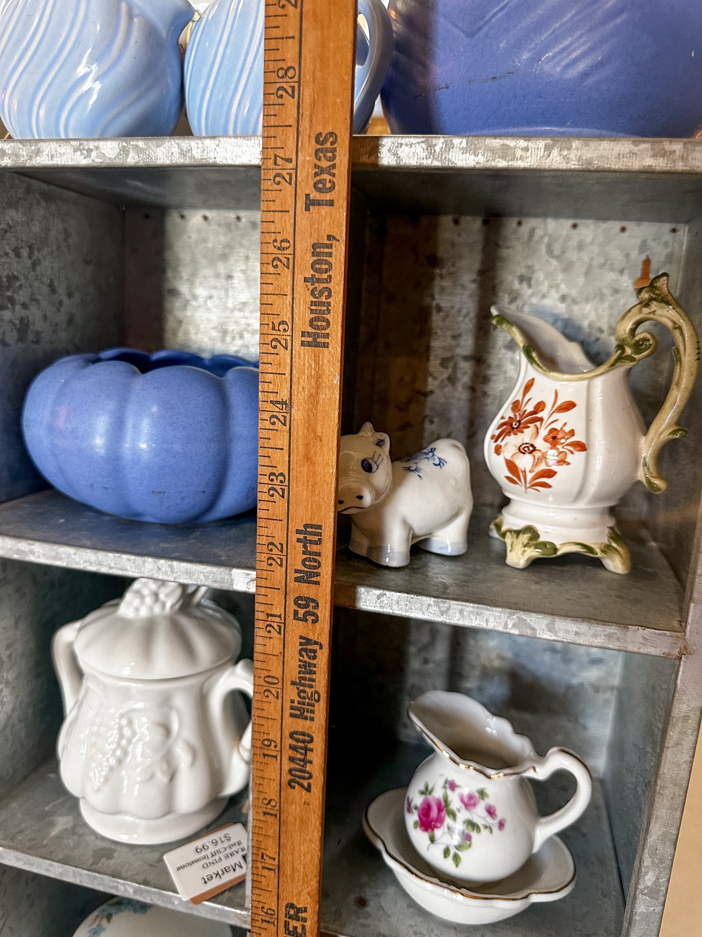 Fabulous Galvanized Cubby Shelf, a rare find and must have!