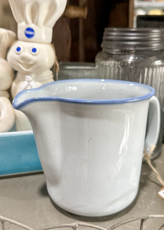 Vintage 1940’s Tulowice Pale Blue Small Stoneware Pitcher