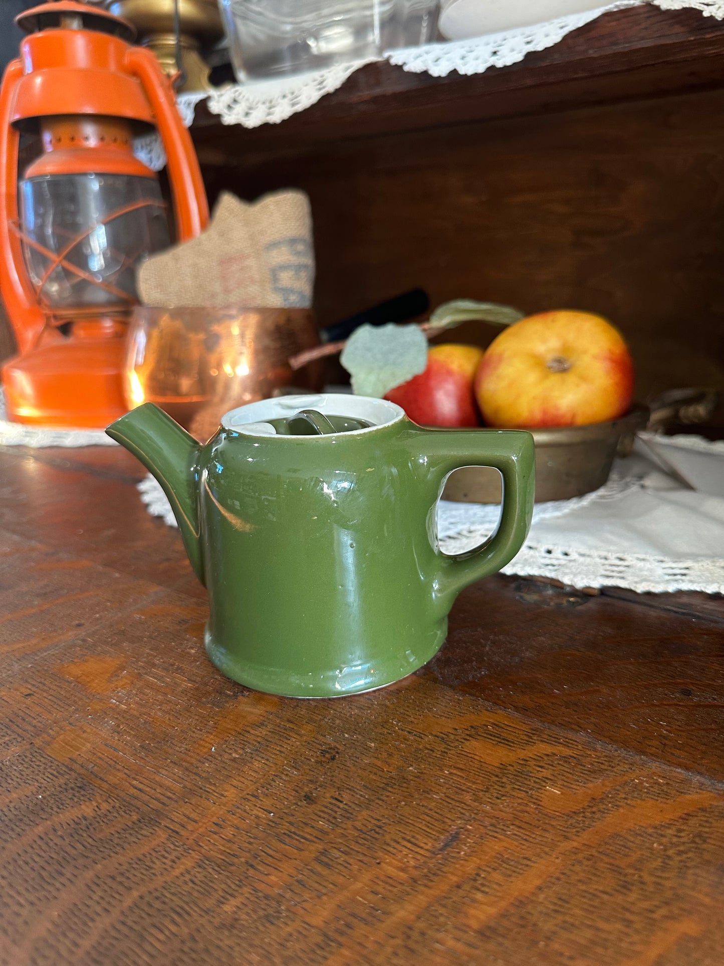 #1 Adorable Vintage Restaurant ware-Hall dark green individual tea pot