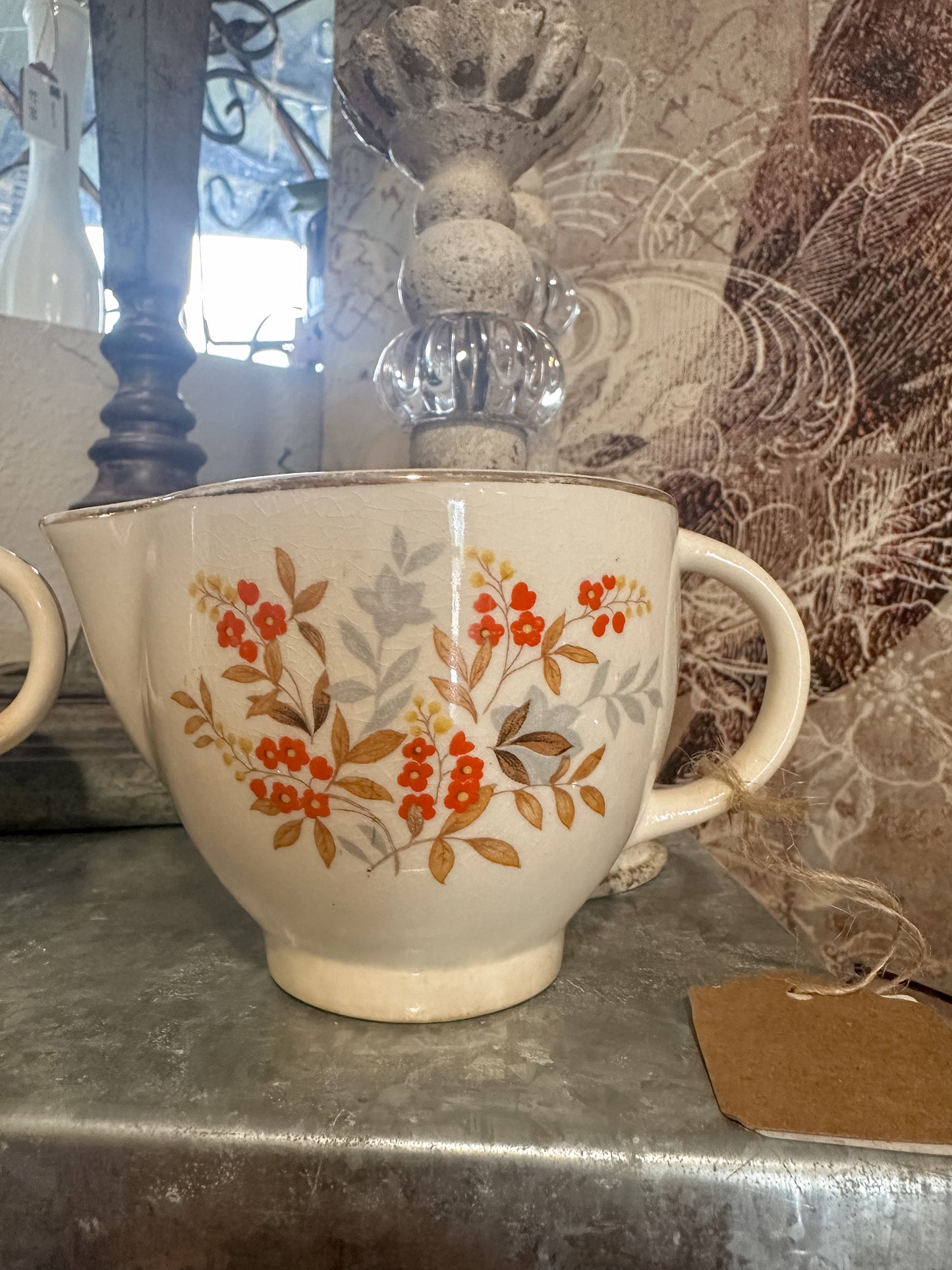 Vintage Sugar & Creamer Set-Stained & Crazed Beautifully! Video included