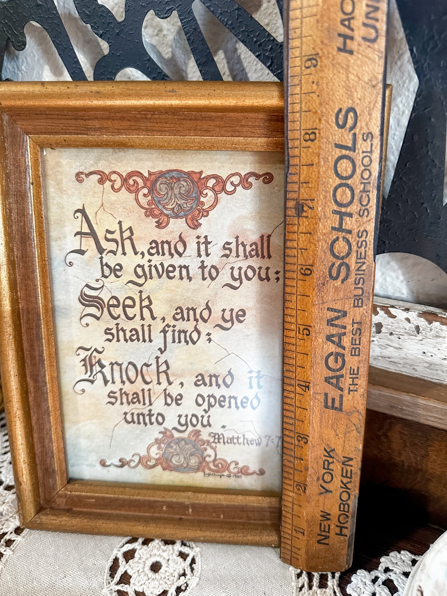 Vintage signed/dated 1980 Framed Scripture