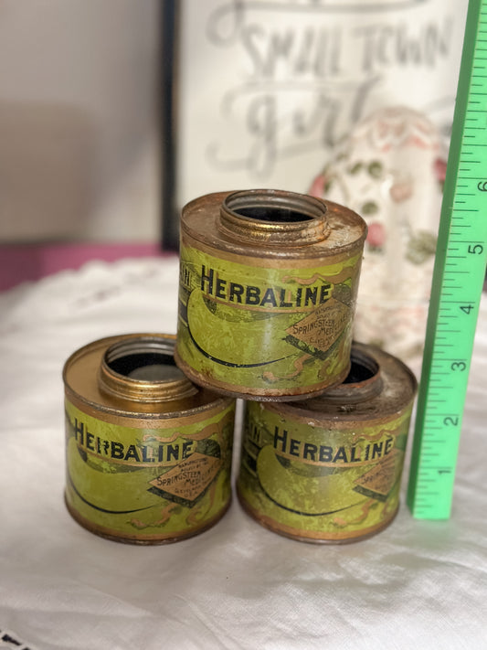 Antique Mountain Rose Herbaline Medicine Tin Can, 19th