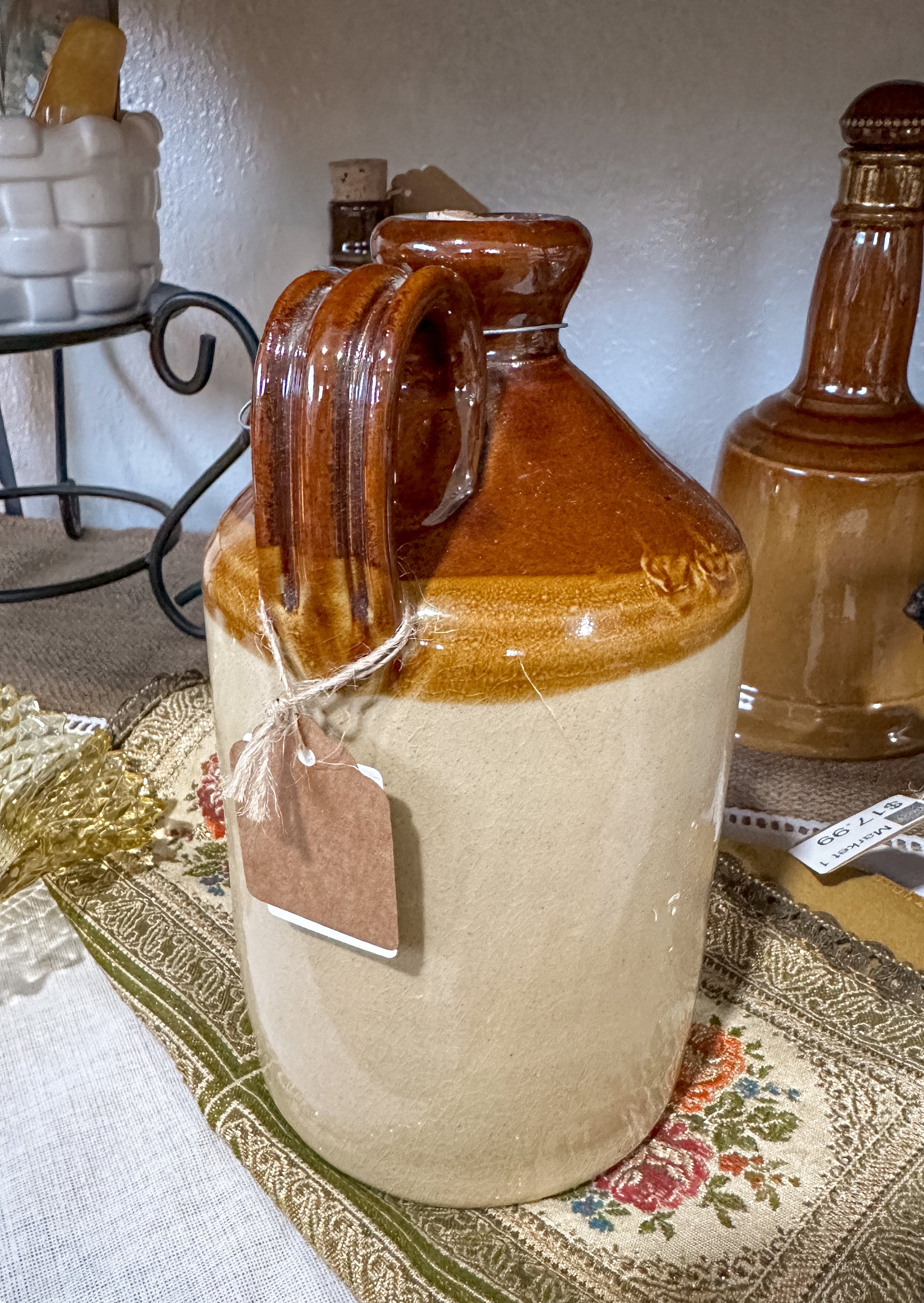 Vintage Salt Glazed Stoneware Flagon, Cider Jug J&CO Vintage Market