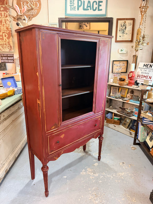 Antique Red Hutch Repurposed & Restored
