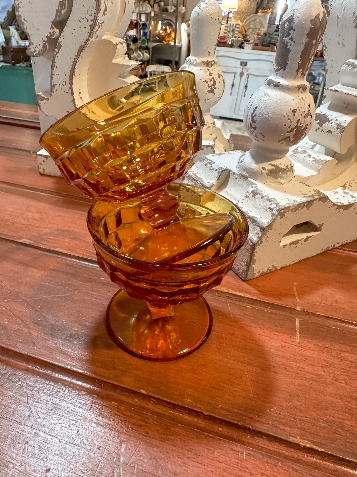 Vintage Indiana Glass Amber Desert/Fruit/Custard Cup (priced individually, 7 available)