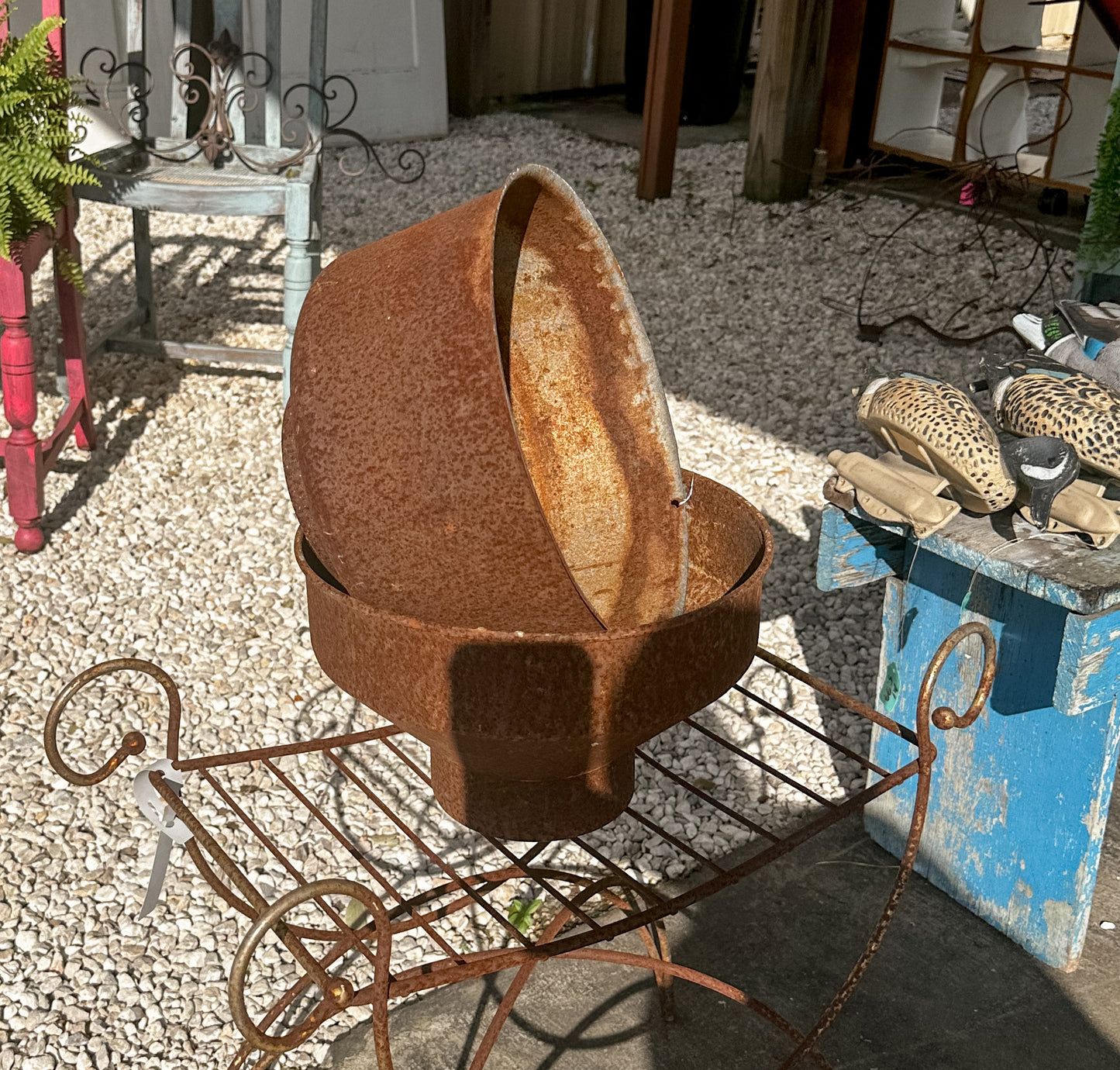 Antique Metal Milk Strainer