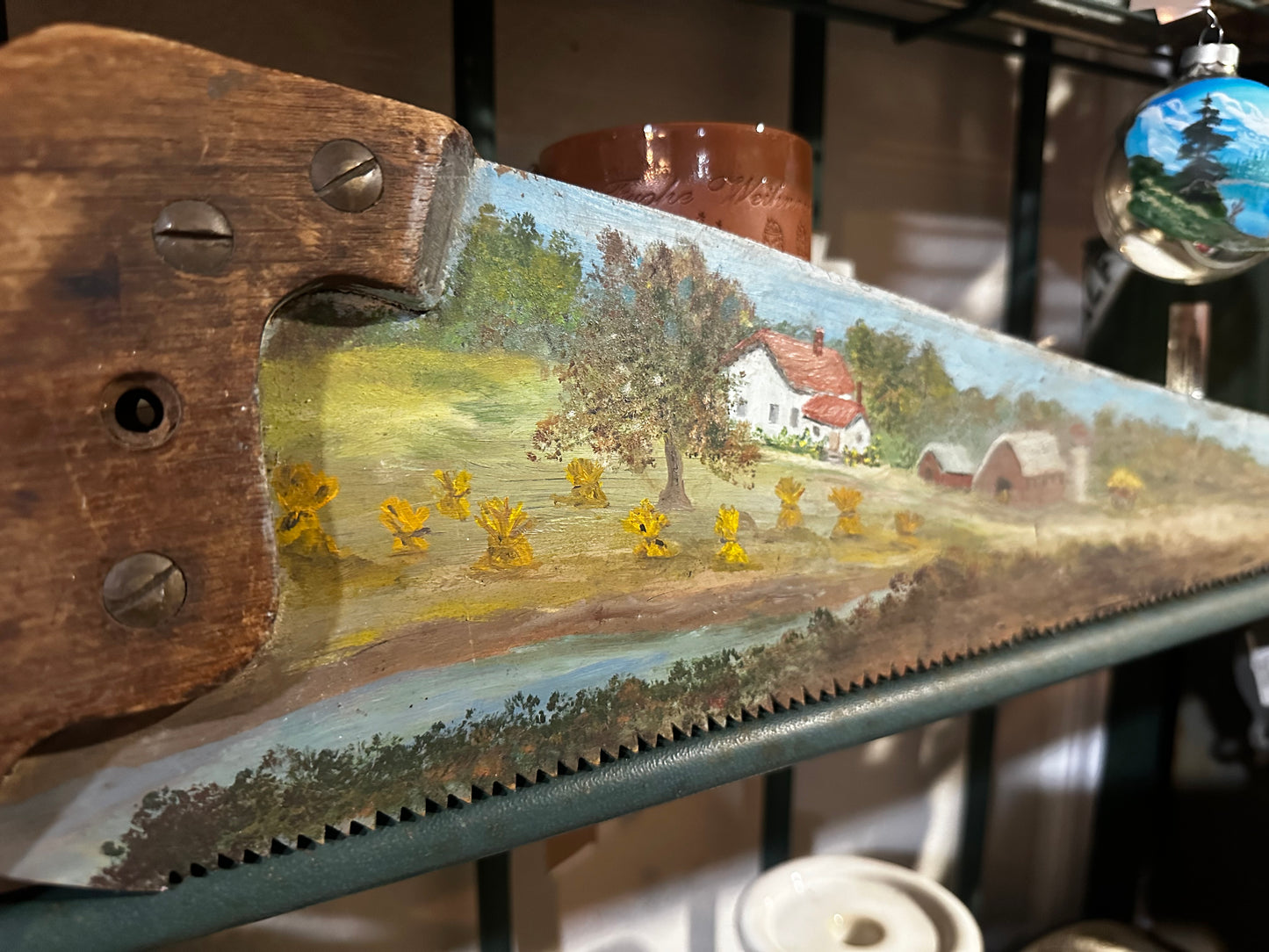 Antique Hand-painted Saw One of a kind find!