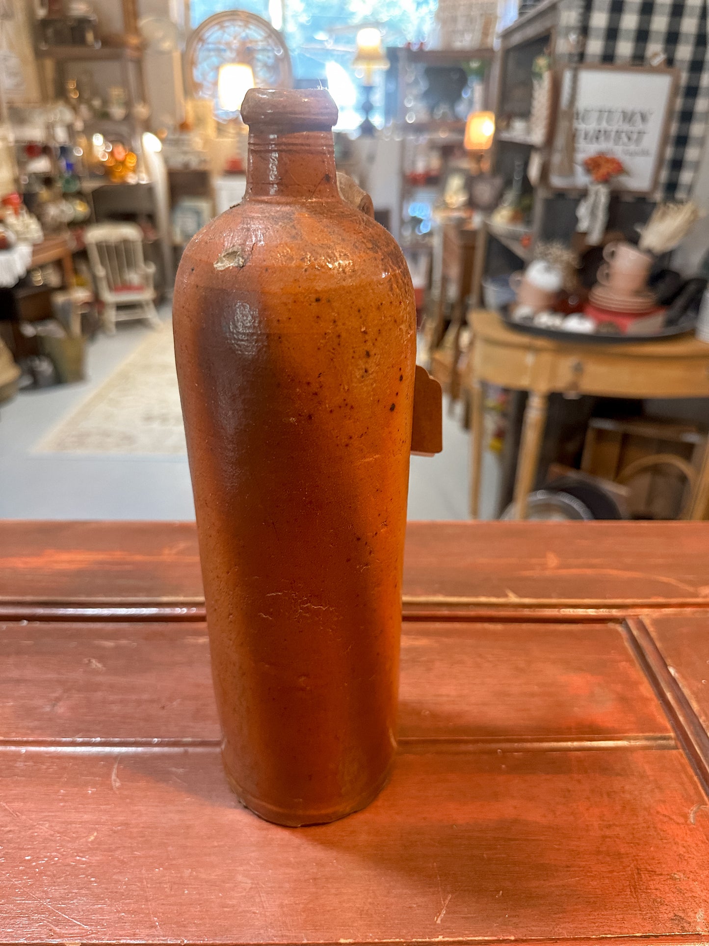 Antique German Large Clay Bottle