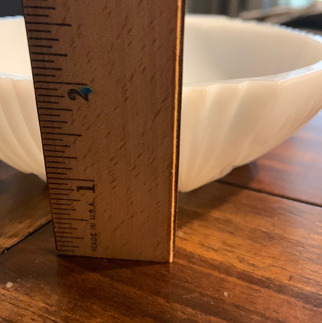 Beautiful Etched Milk Glass Bowl