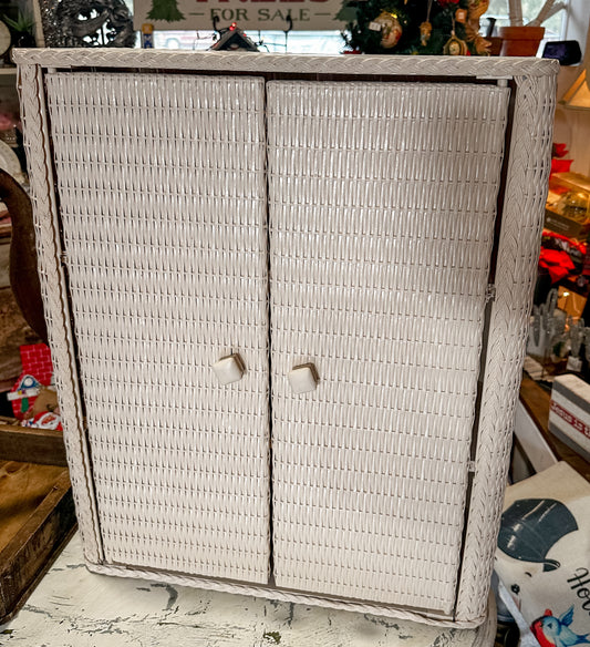 Vintage Wicker Cabinet