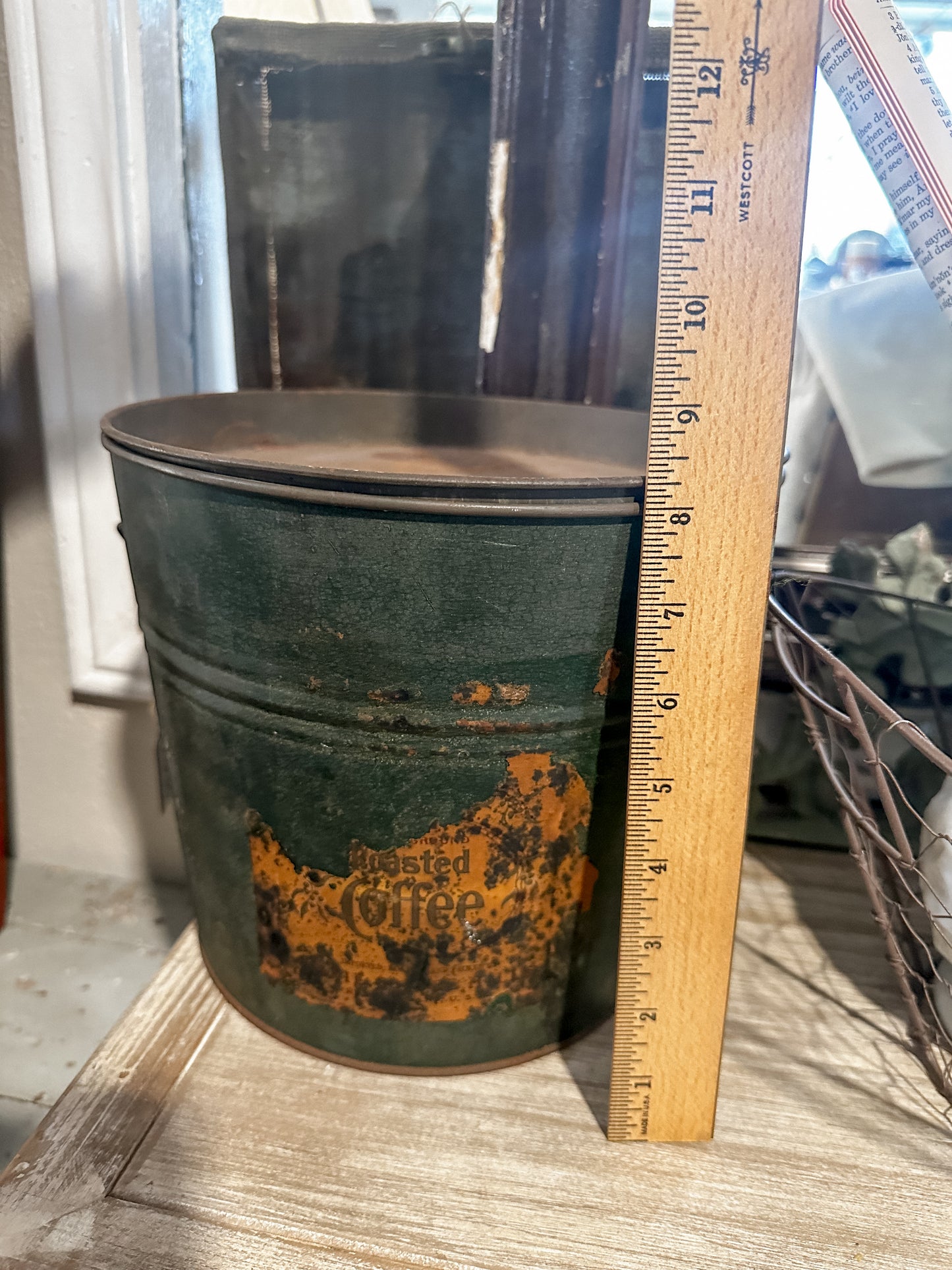 Antique Coffee Bucket with Lid