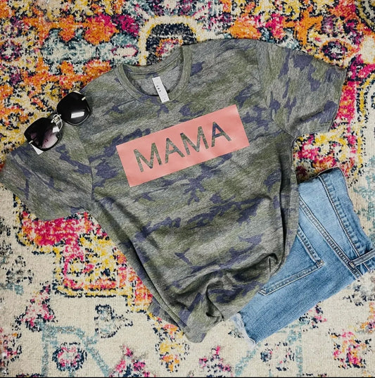 Mama Camo and Rose Gold Tee