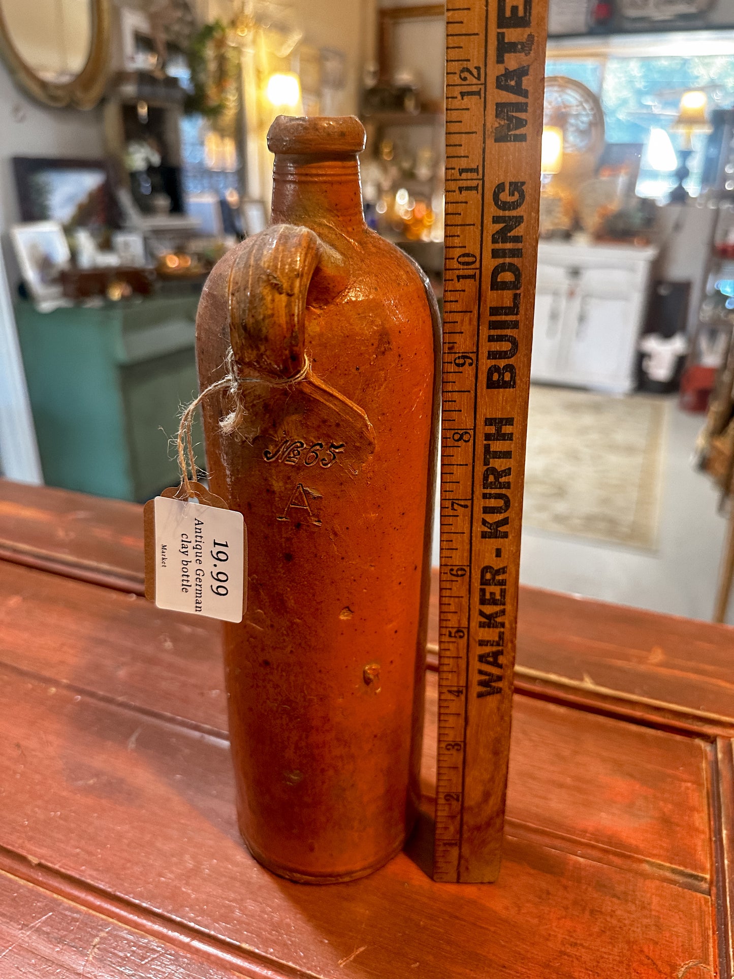 Antique German Large Clay Bottle