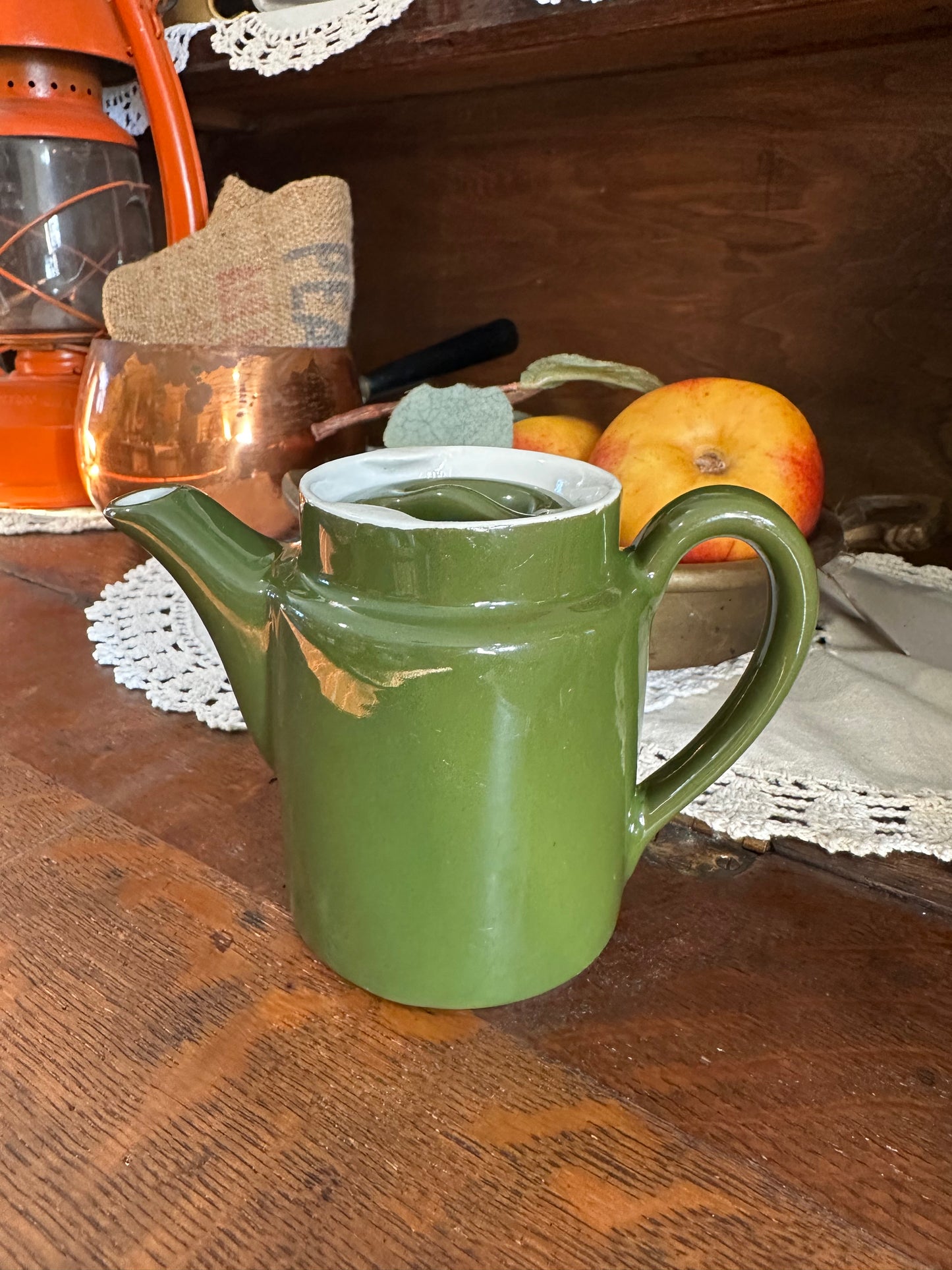 #2 Adorable Vintage Restaurant ware-Hall dark green individual tea pot