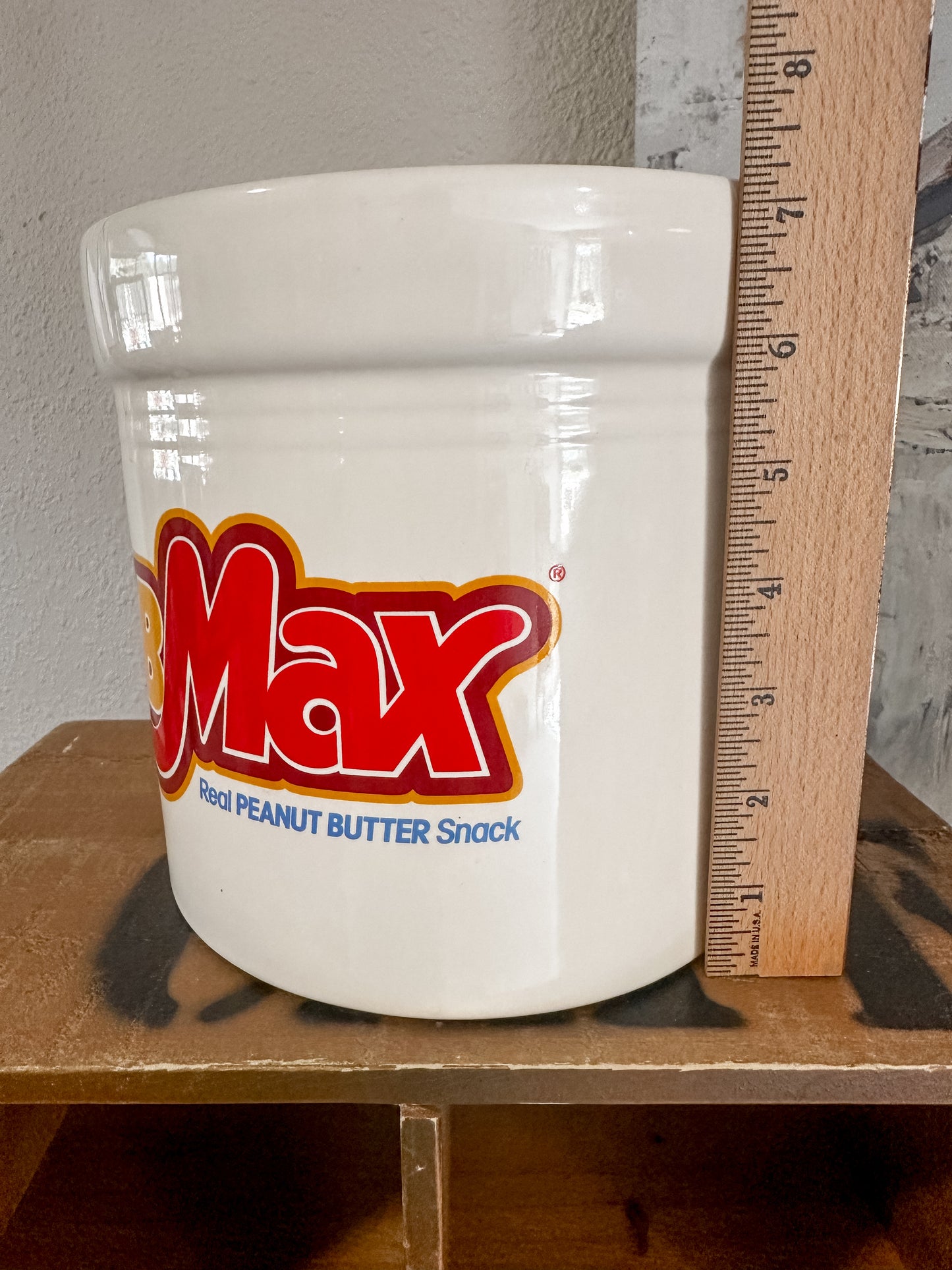 VINTAGE PFALTZGRAFF PB MAX REAL PEANUT BUTTER SNACK COOKIE JAR (no lid)