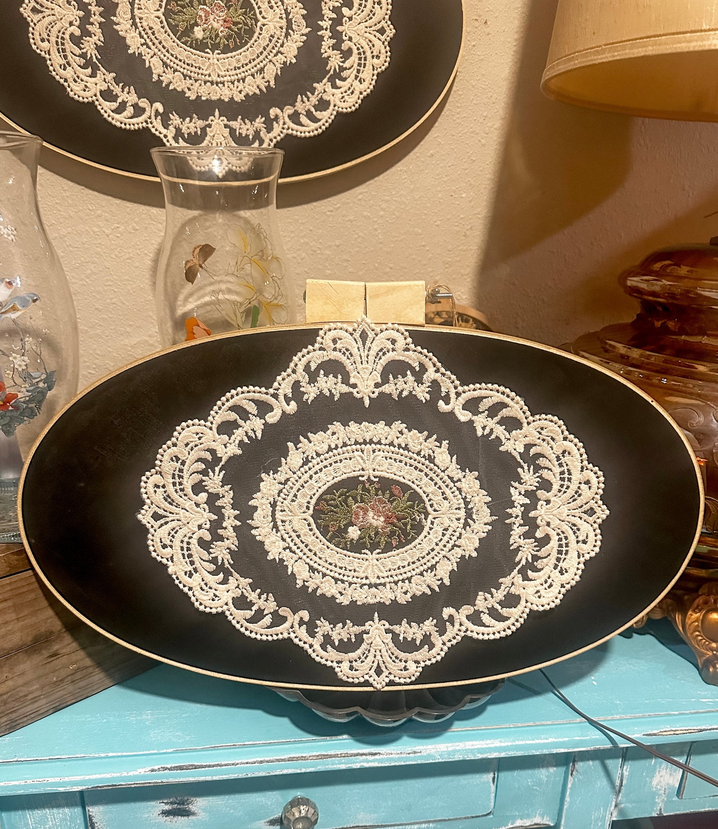 Large Handmade Lace Doily Art Piece