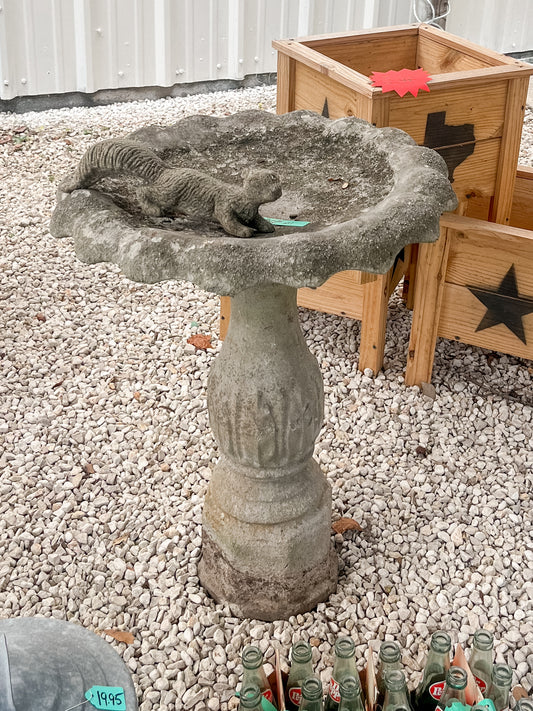 Vintage Concrete Bird Bath