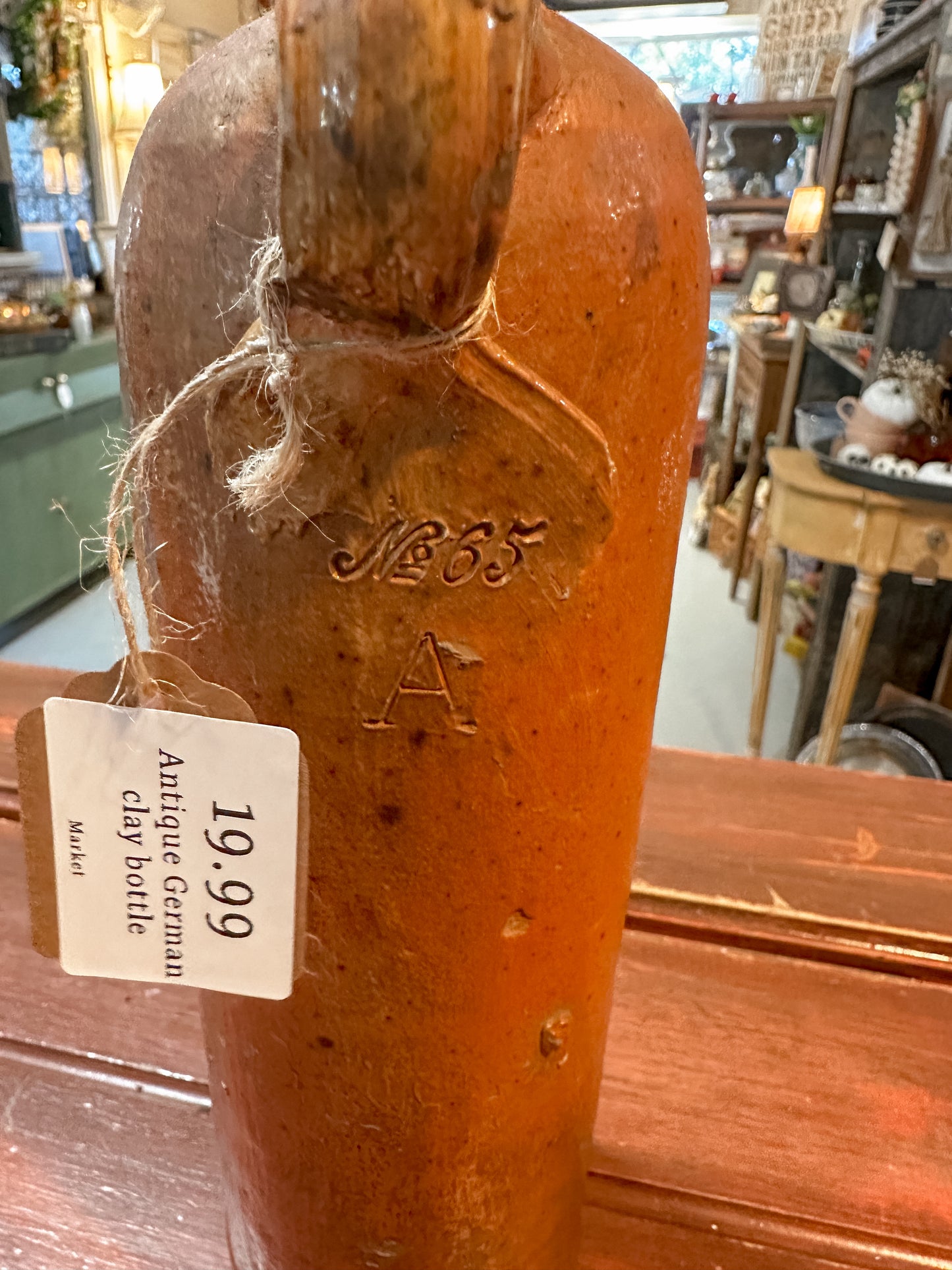 Antique German Large Clay Bottle