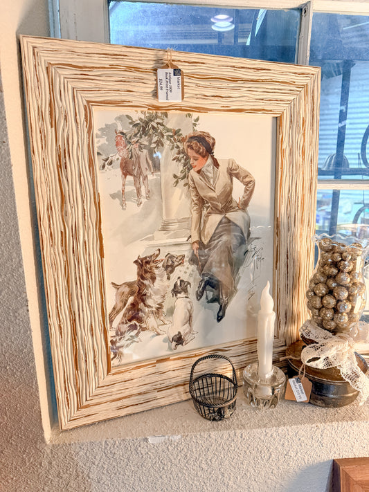 Authentic Antique Book Print in Custom Frame