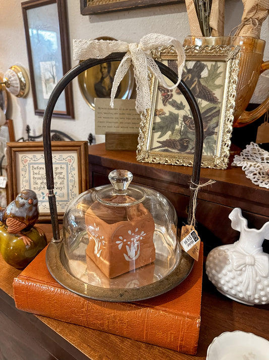 Vintage Upcycled Silver Tray w/Cloche