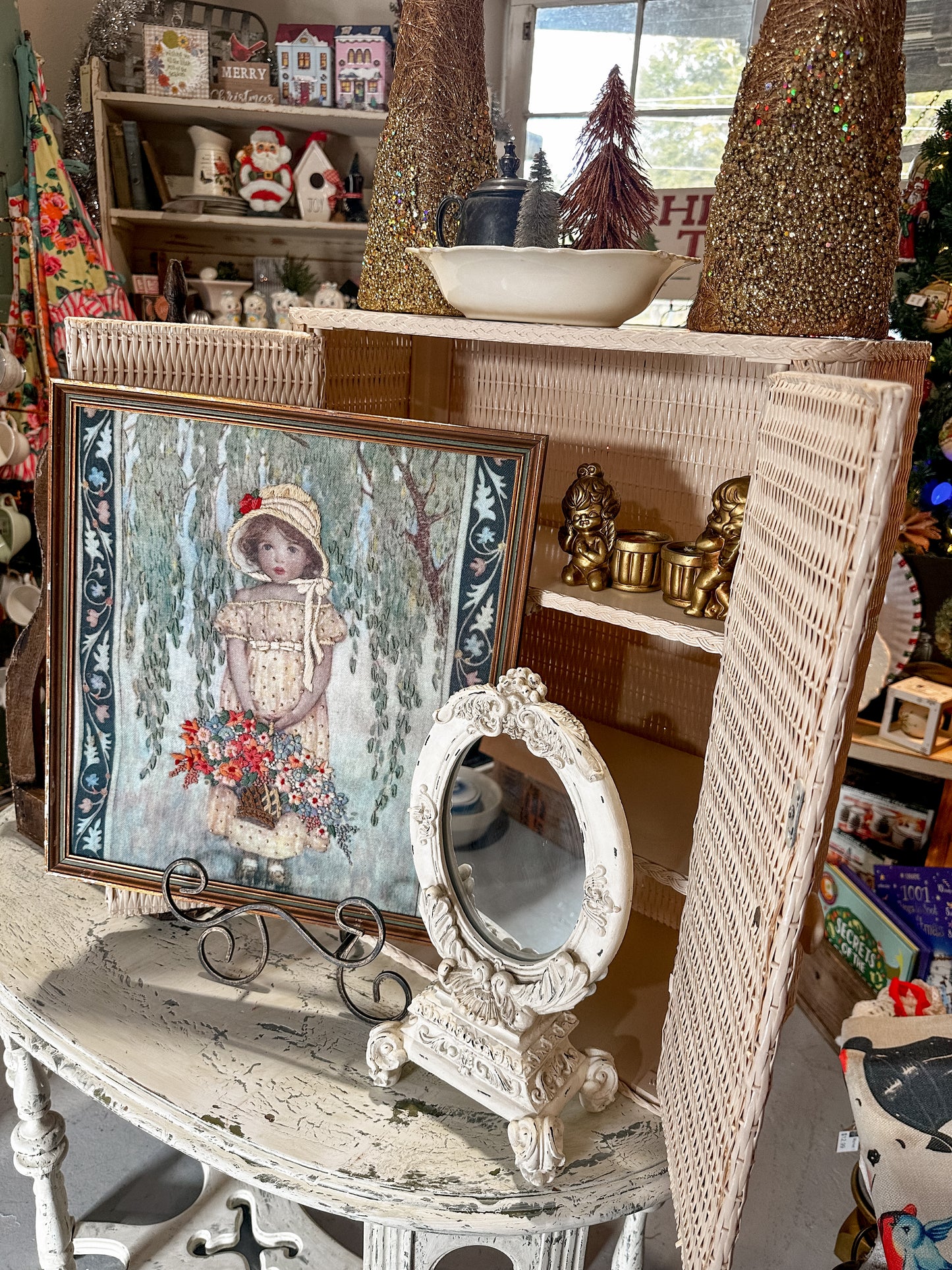 Vintage Wicker Cabinet